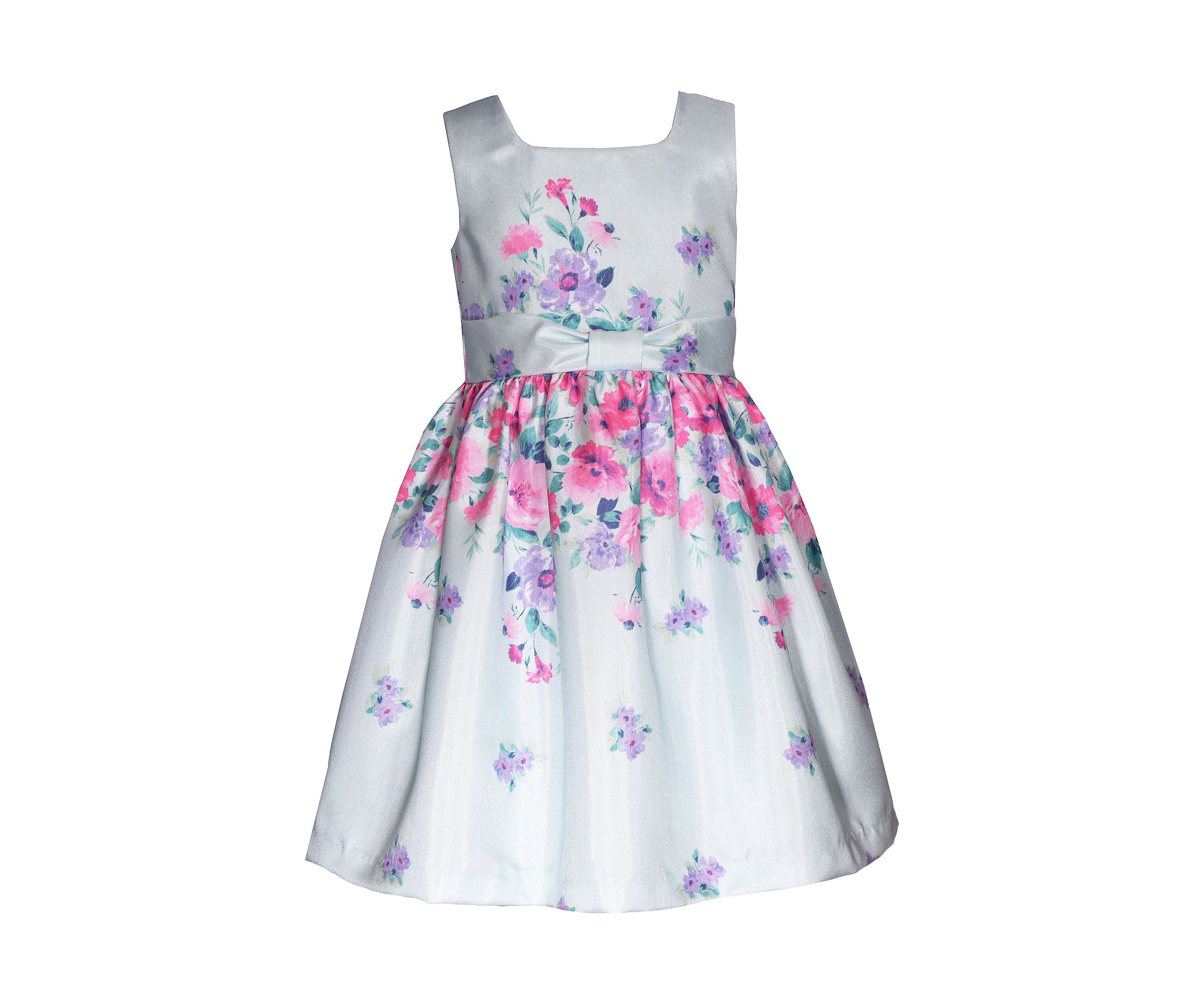 Girls 4-6x Shantung Floral Printed Dress and Cardigan