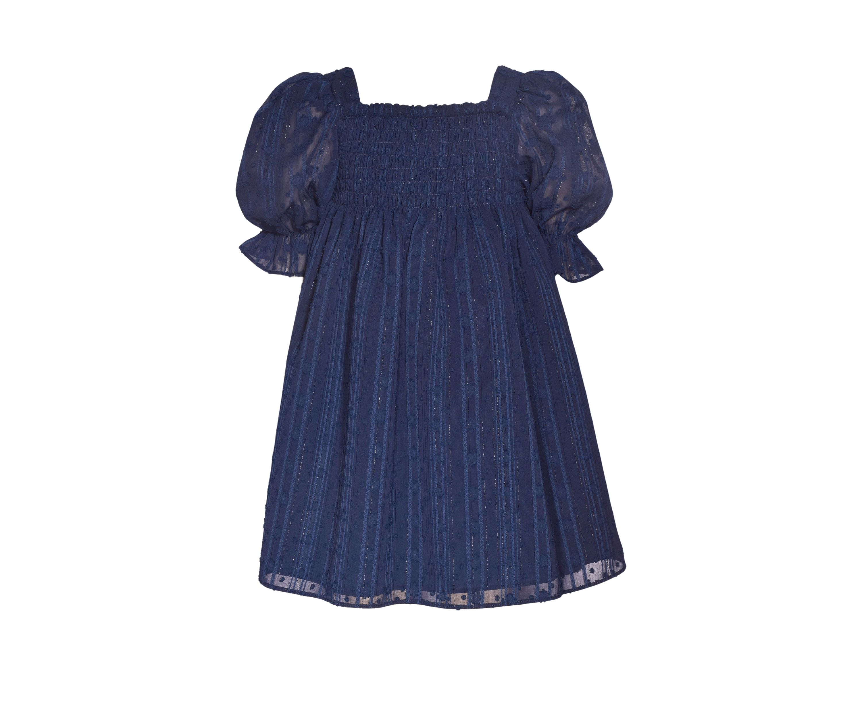 Girls 4-6x Smocked Clip Dot Dress