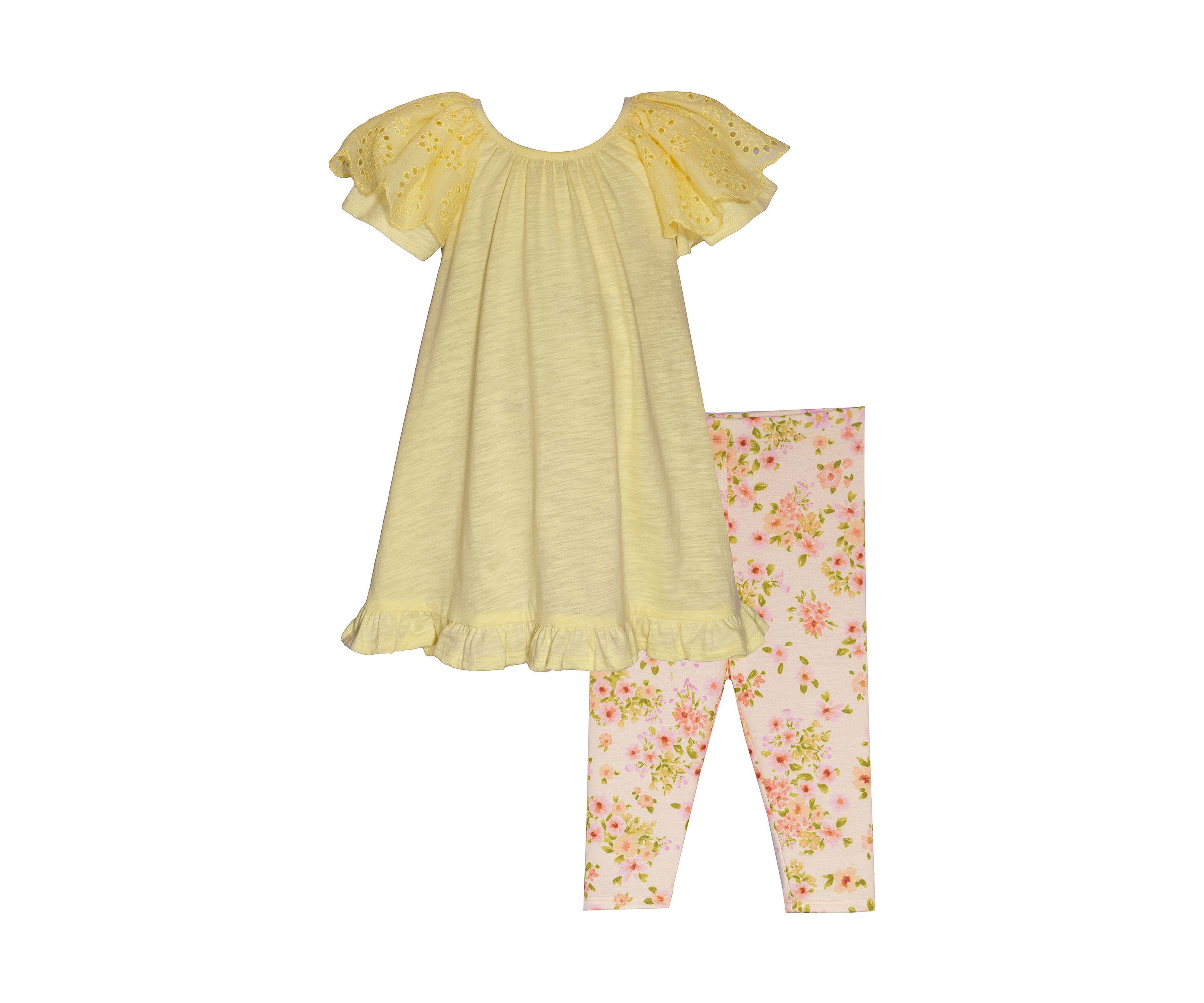 Girls 4-6x Knit Top and Floral Printed Leggings Set