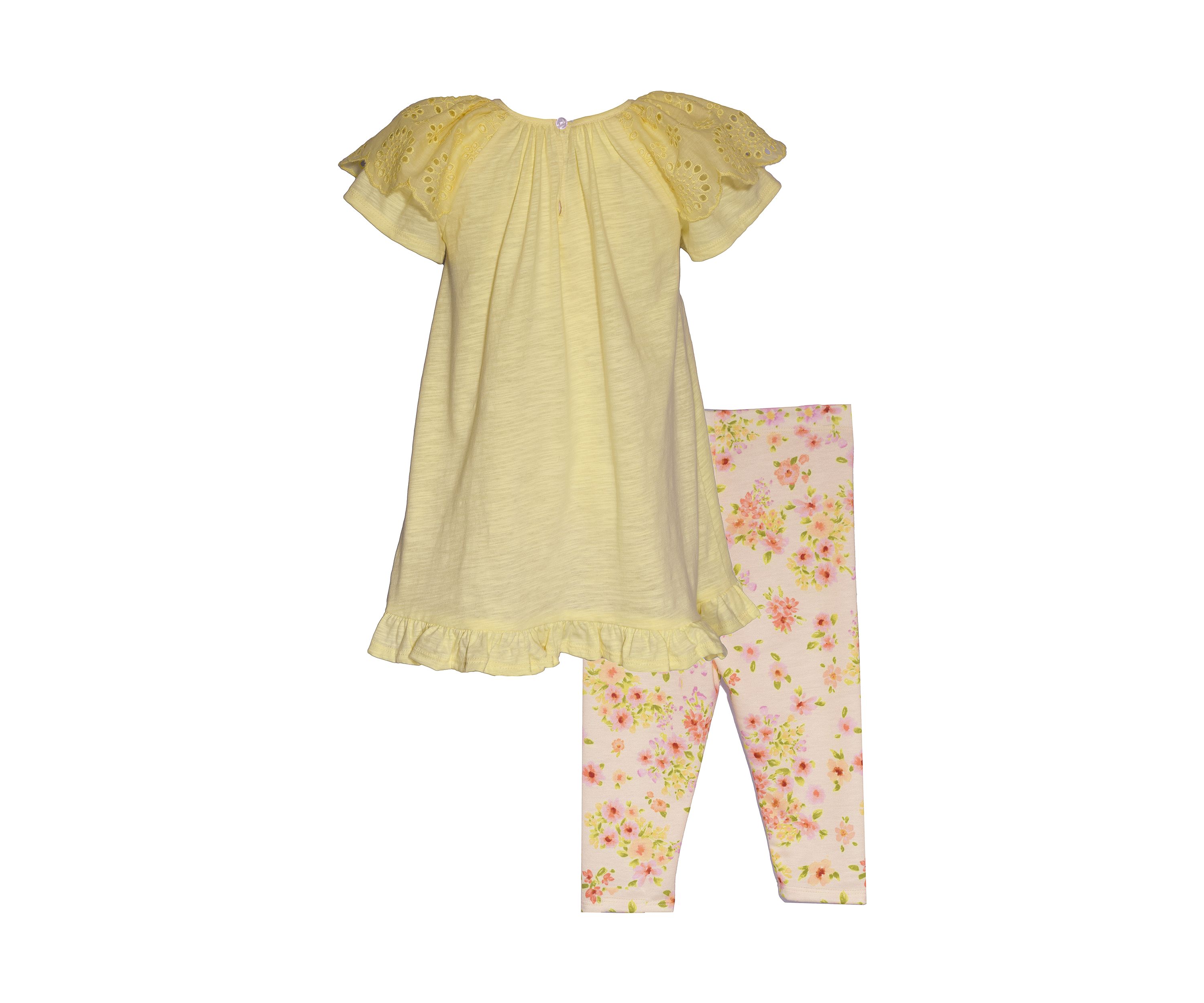 Girls 4-6x Knit Top and Floral Printed Leggings Set
