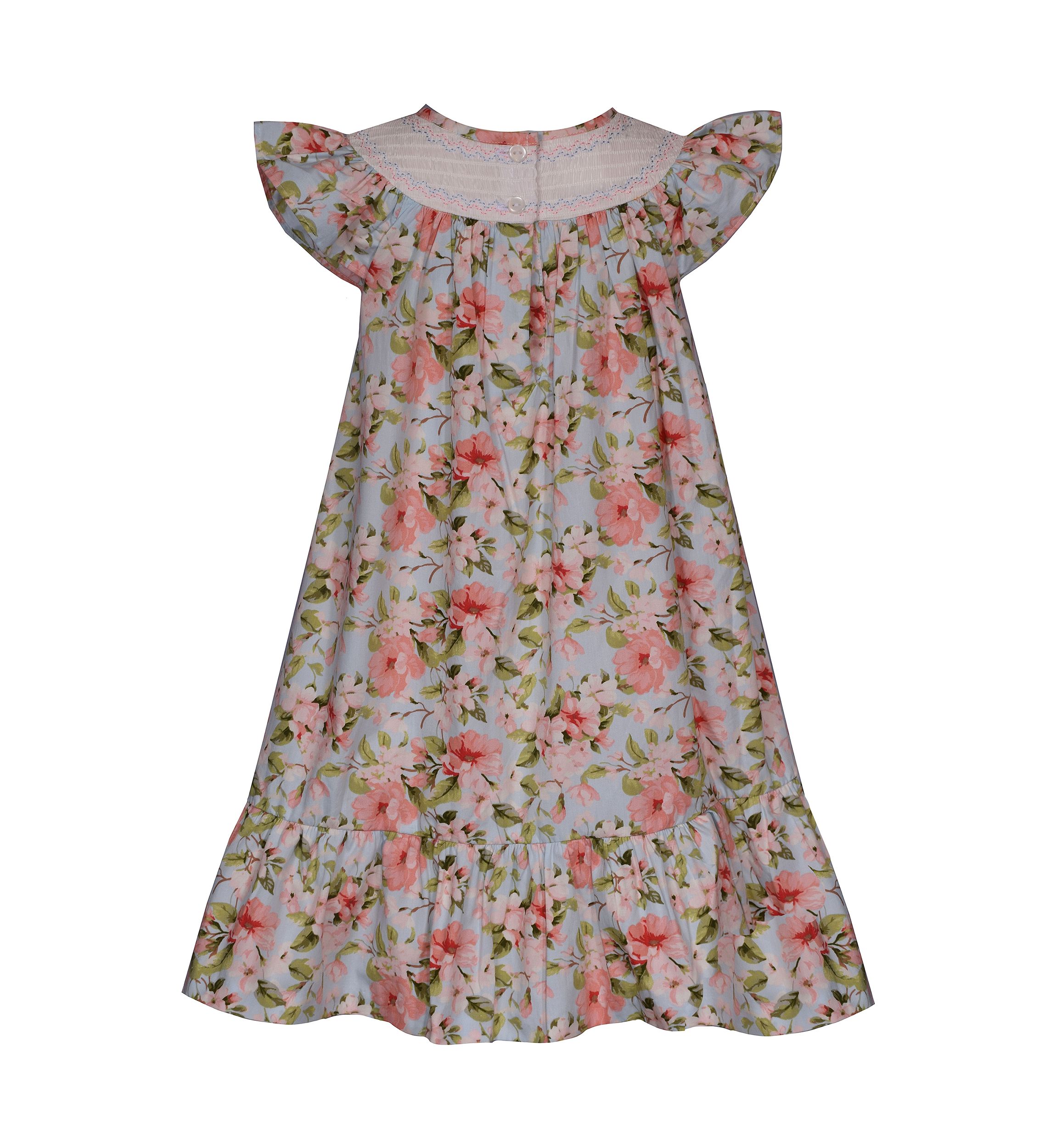 Girls 4-6x Floral Printed Smocked Dress