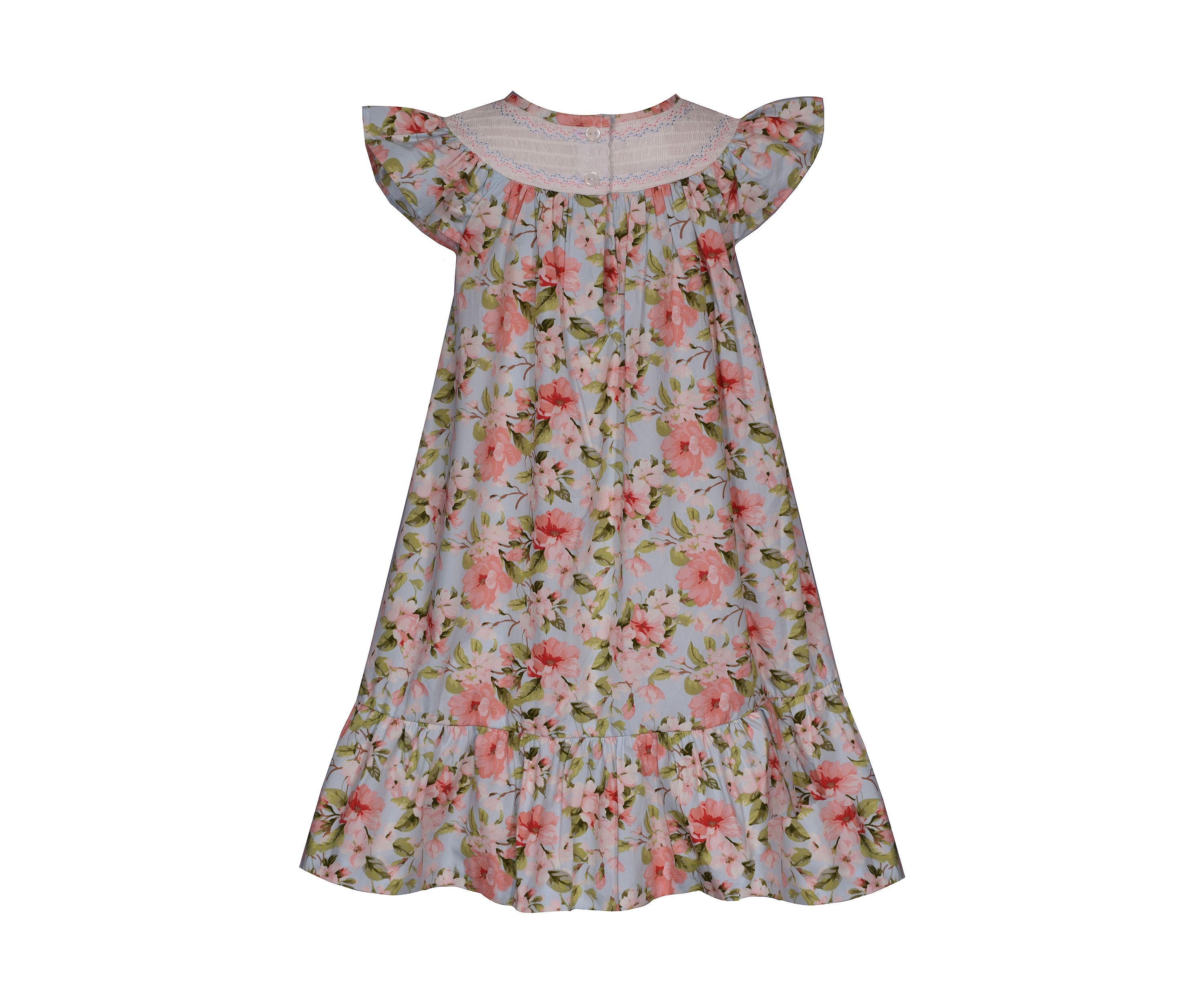 Girls 4-6x Floral Printed Smocked Dress