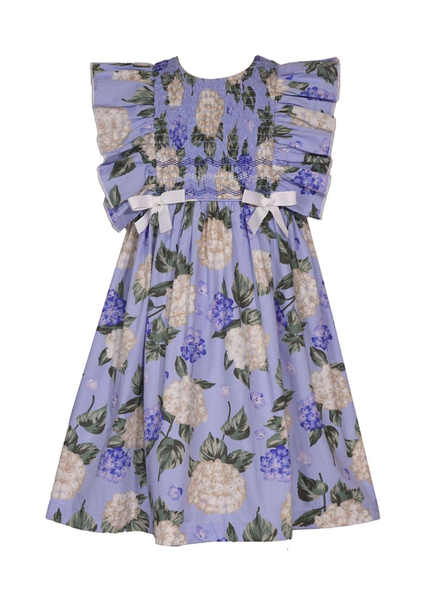 Girls 4-6x Hydrangea Pinafore Printed Dress