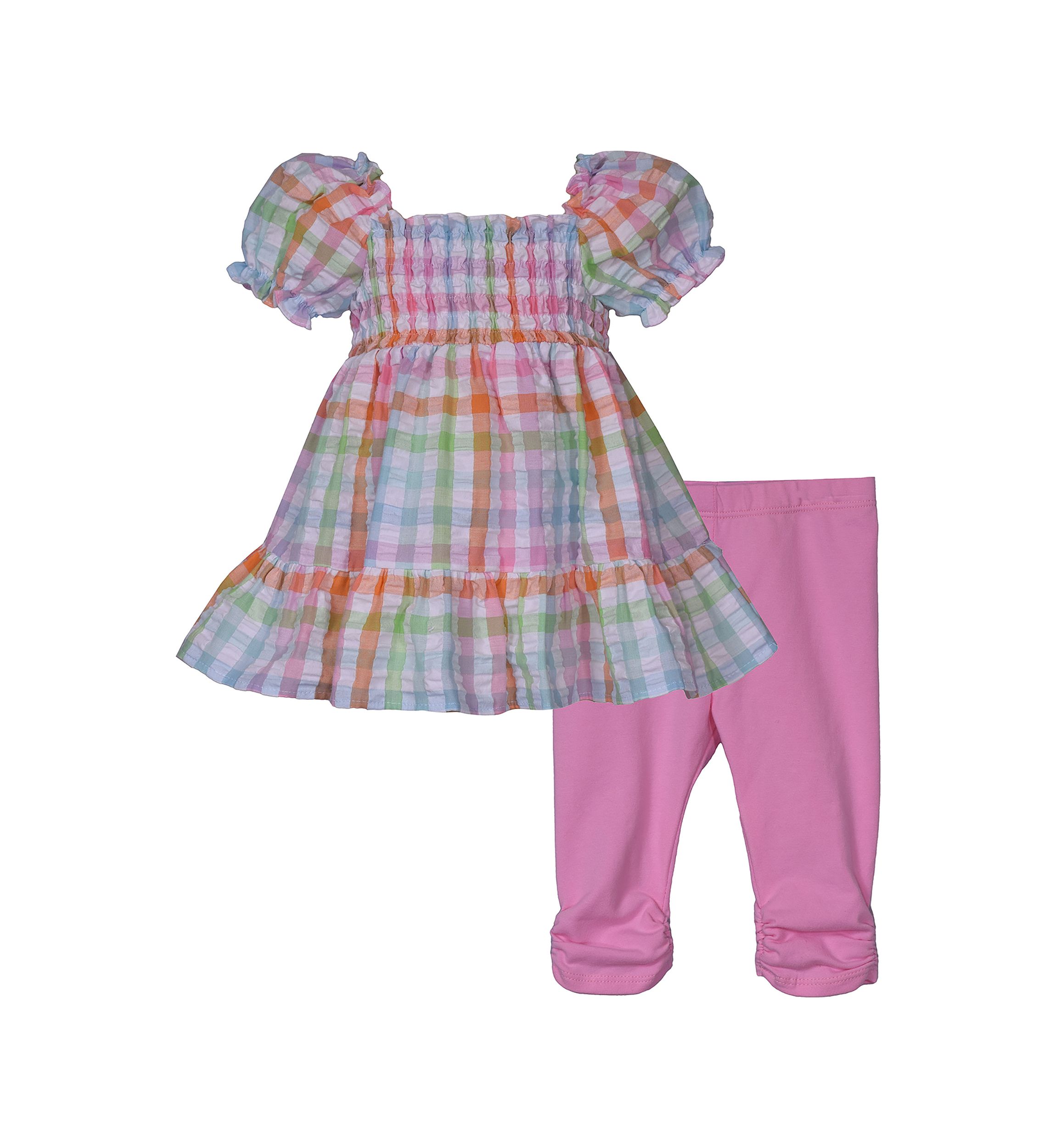 Girls 4-6x Puff Sleeve Seersucker Set