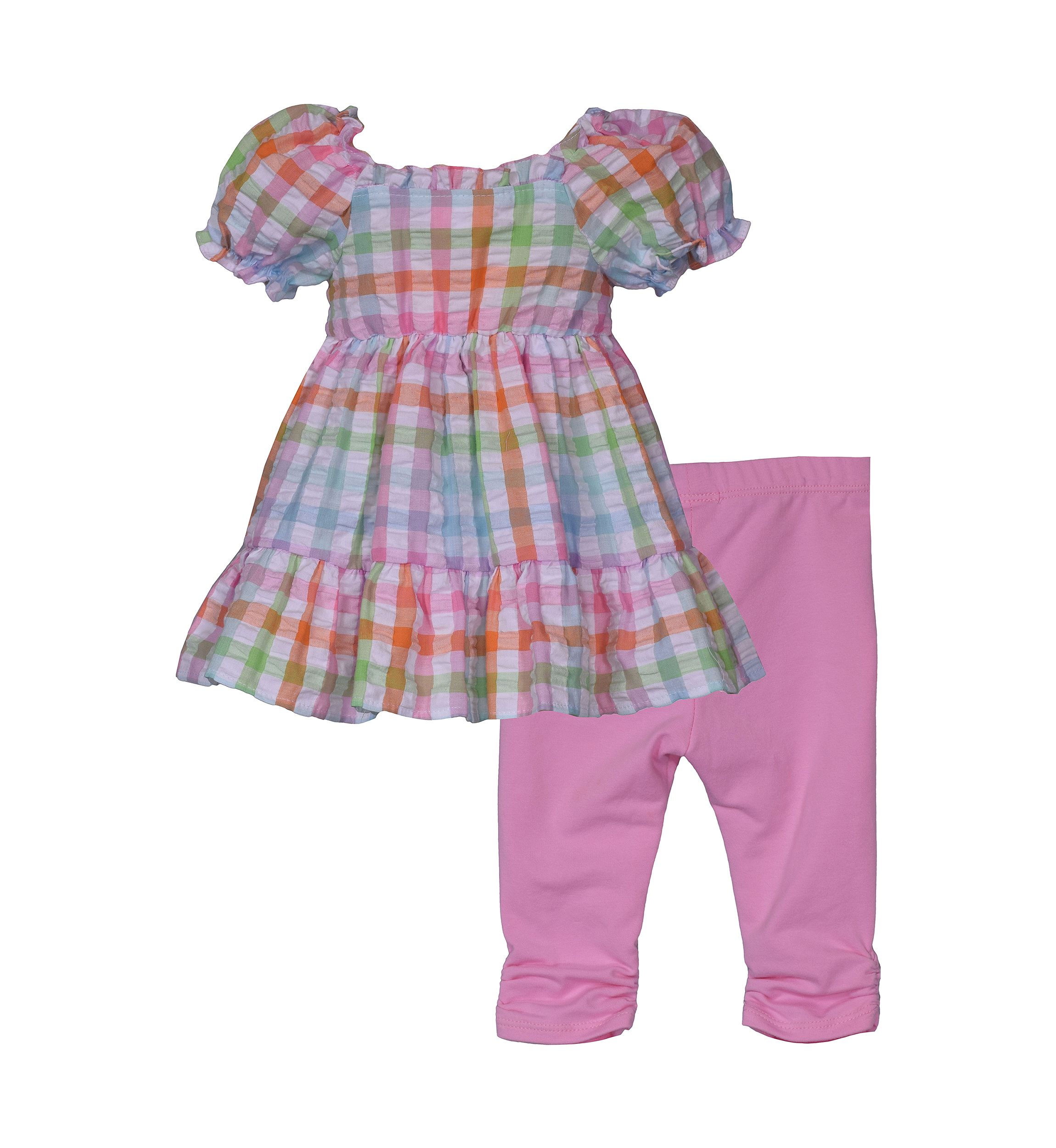 Girls 4-6x Puff Sleeve Seersucker Set