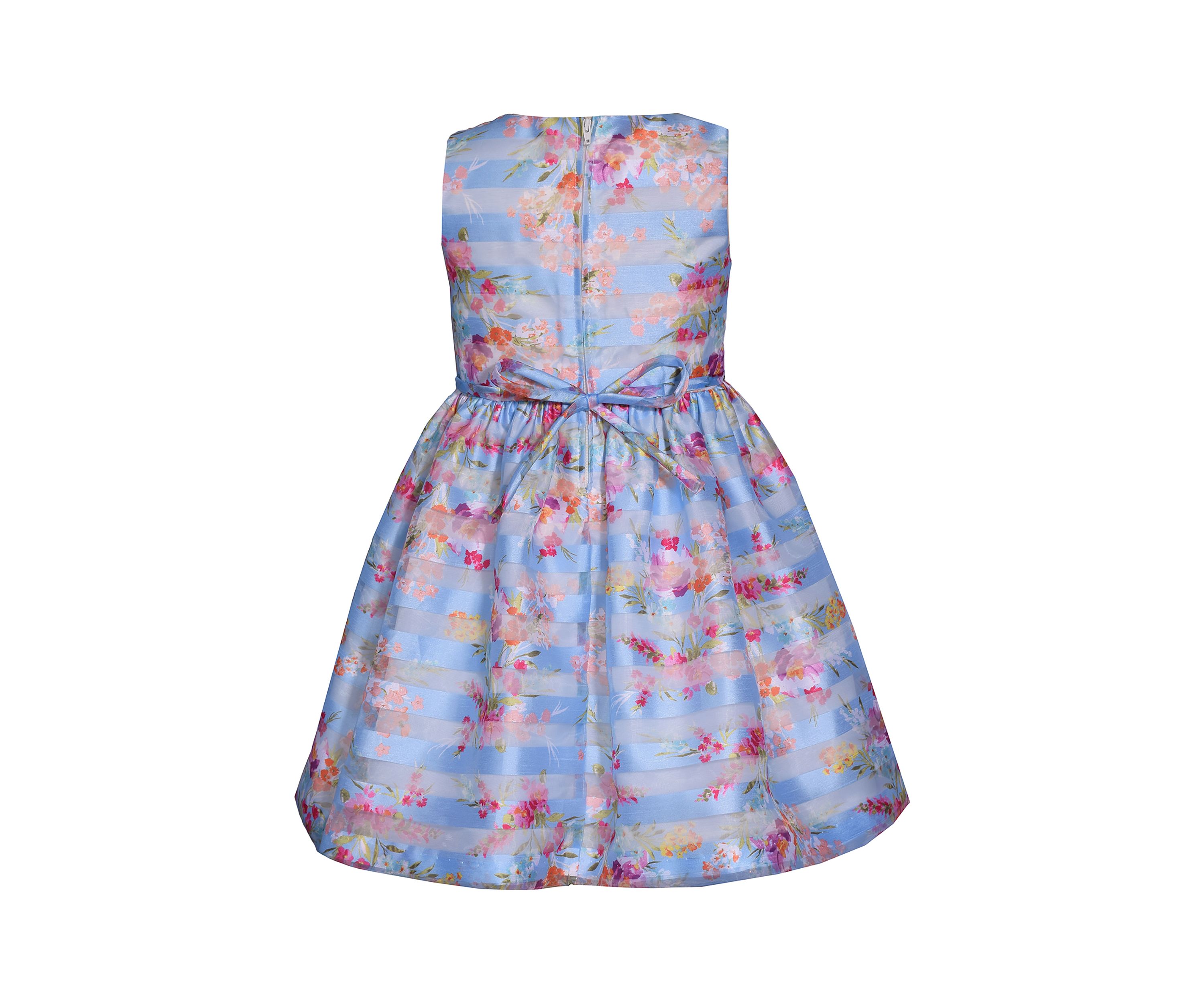 Girls 4-6x Floral Shadow Stripe Dress