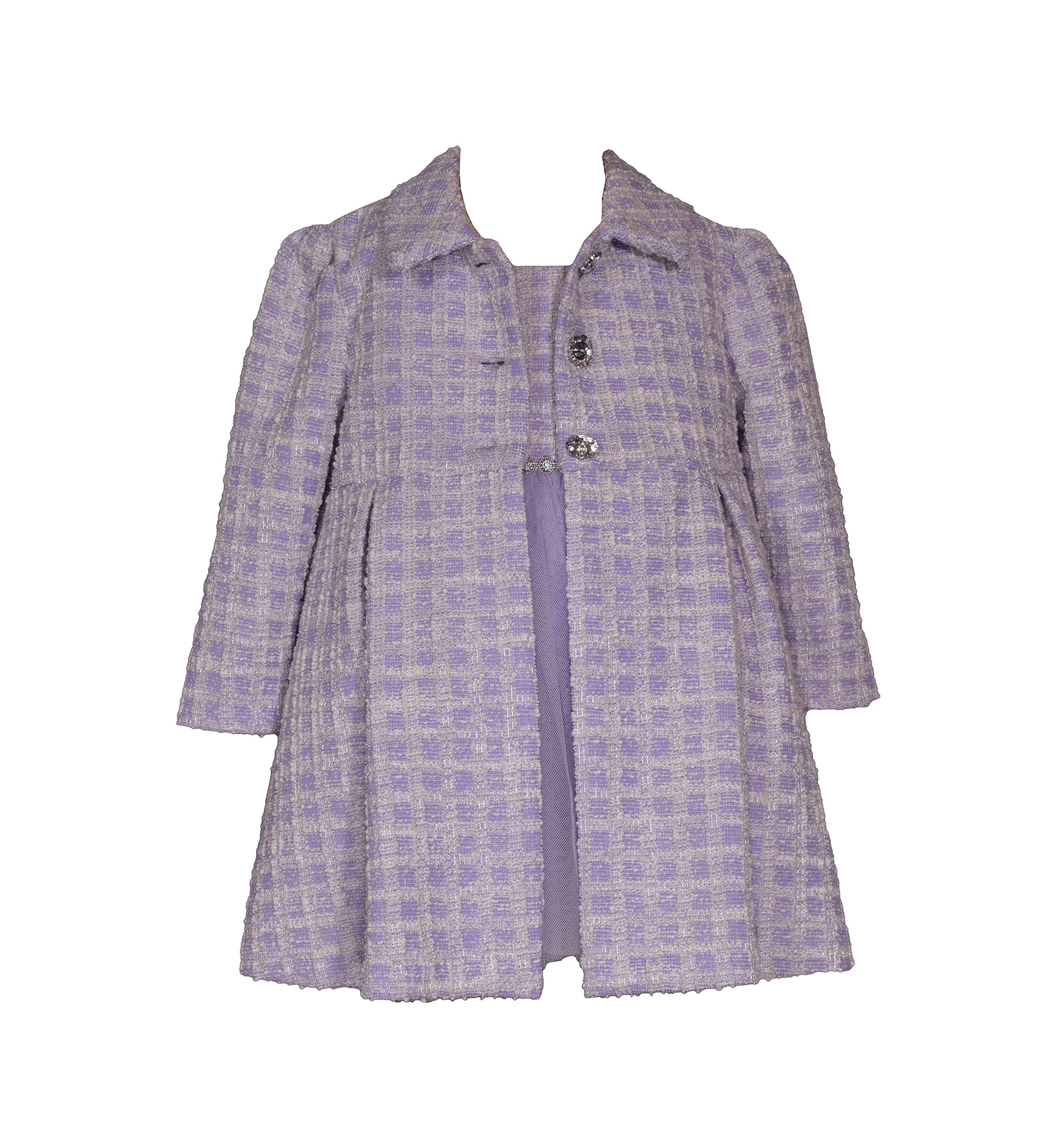 Girls 4-6x Bouclé Coat and Dress Set