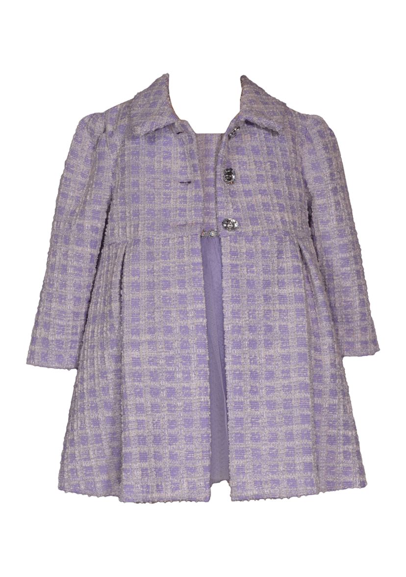 Girls 4-6x Bouclé Coat and Dress Set
