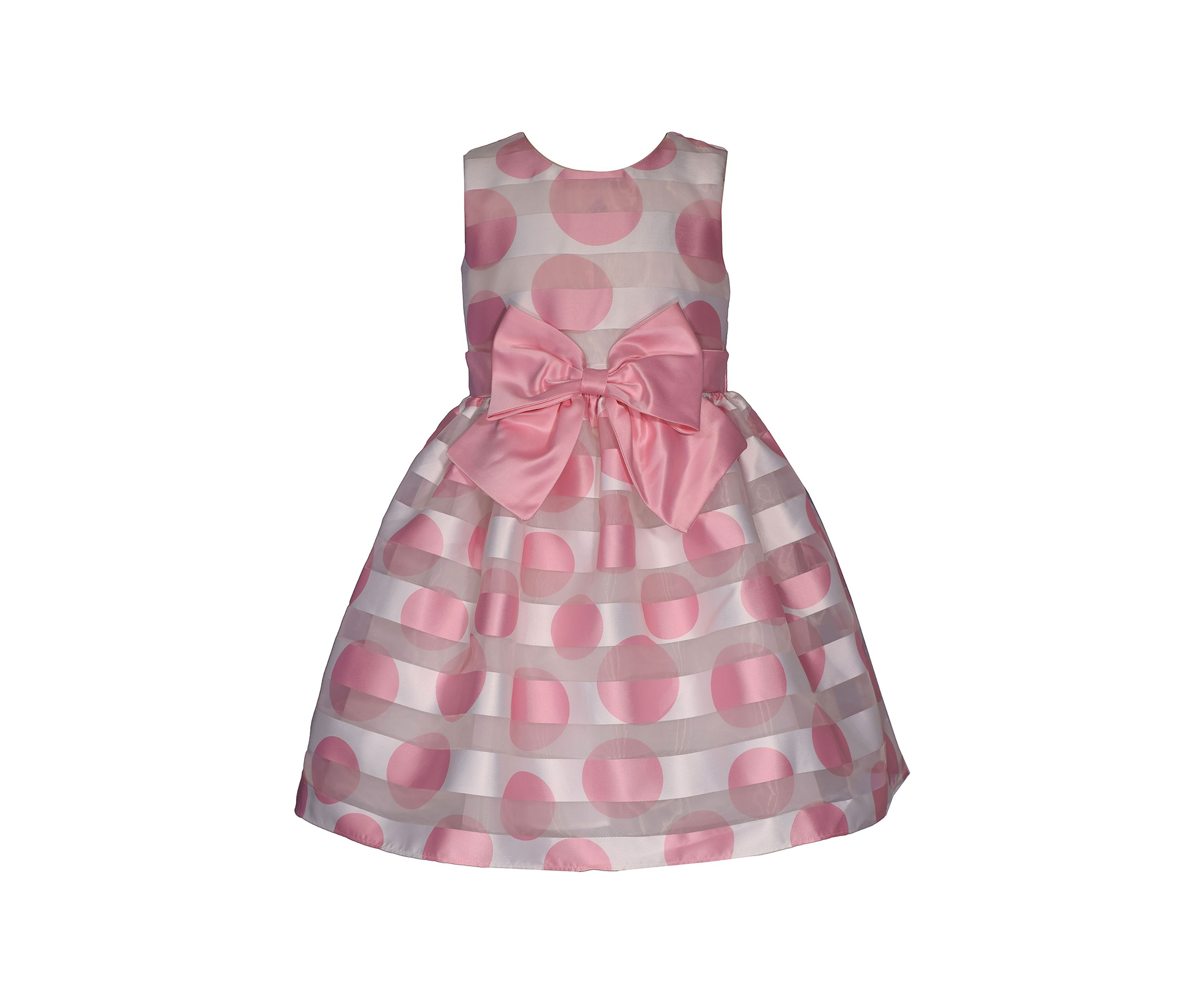 Girls 7-16 Pink Dot Shadow Stripe Dress