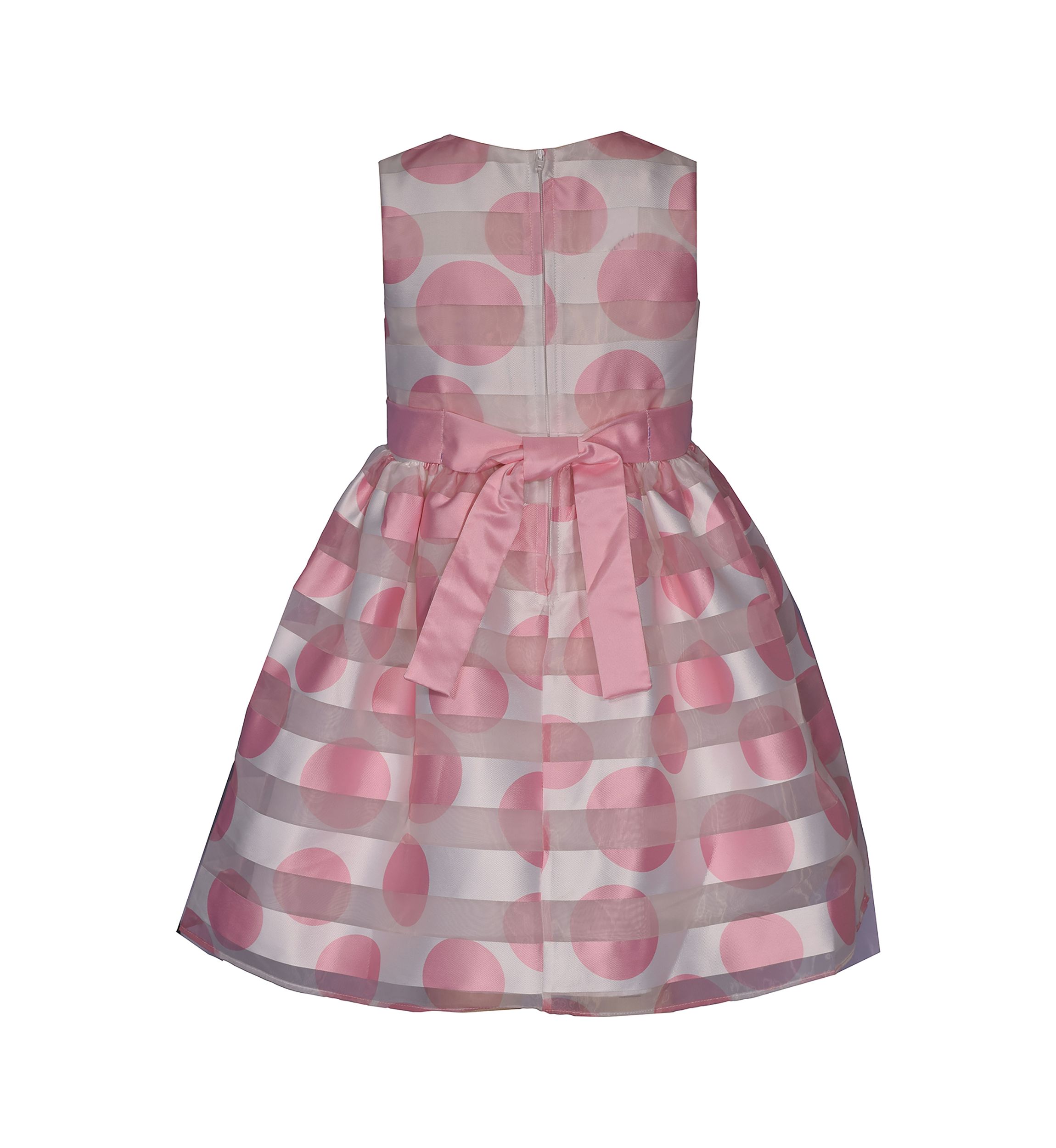 Girls 7-16 Pink Dot Shadow Stripe Dress