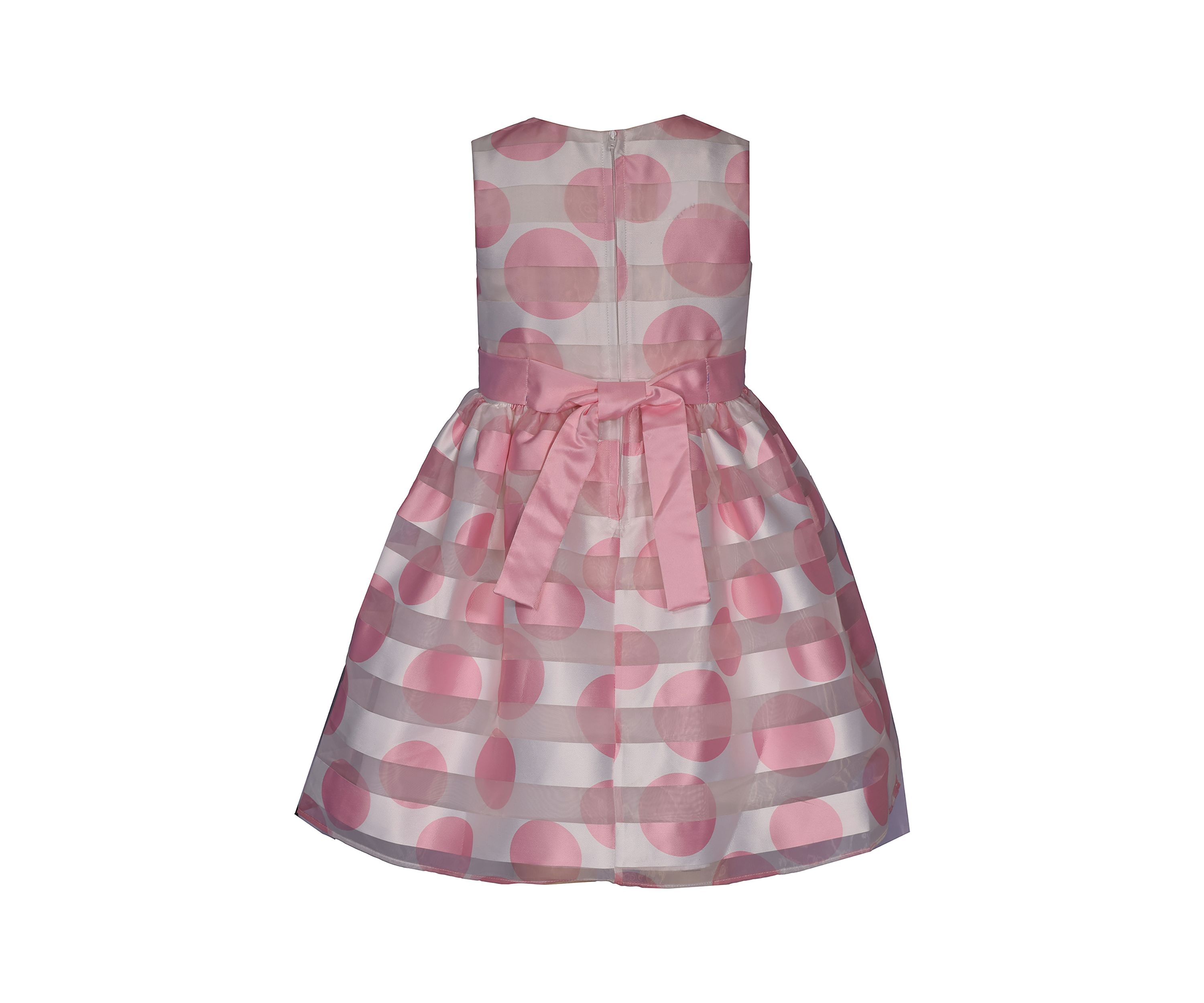 Girls 7-16 Pink Dot Shadow Stripe Dress