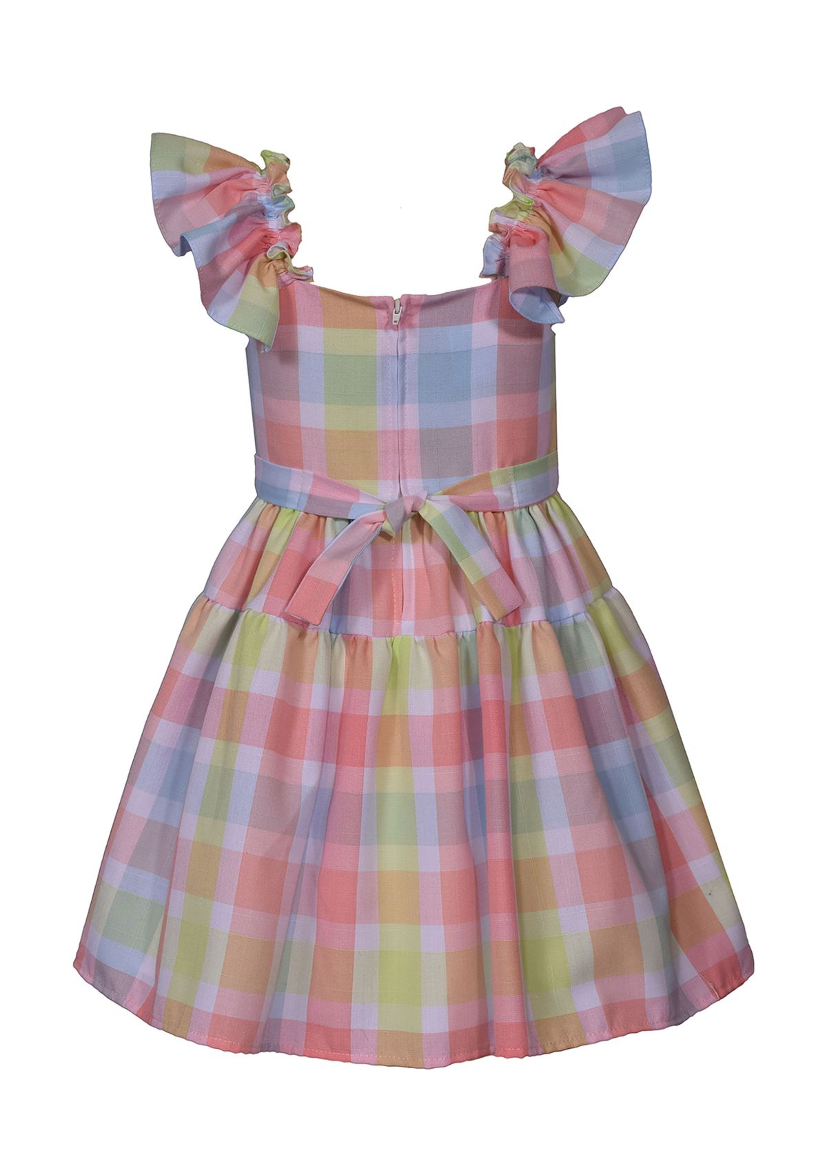 Girls 4-6x Multi Plaid Linen Dress