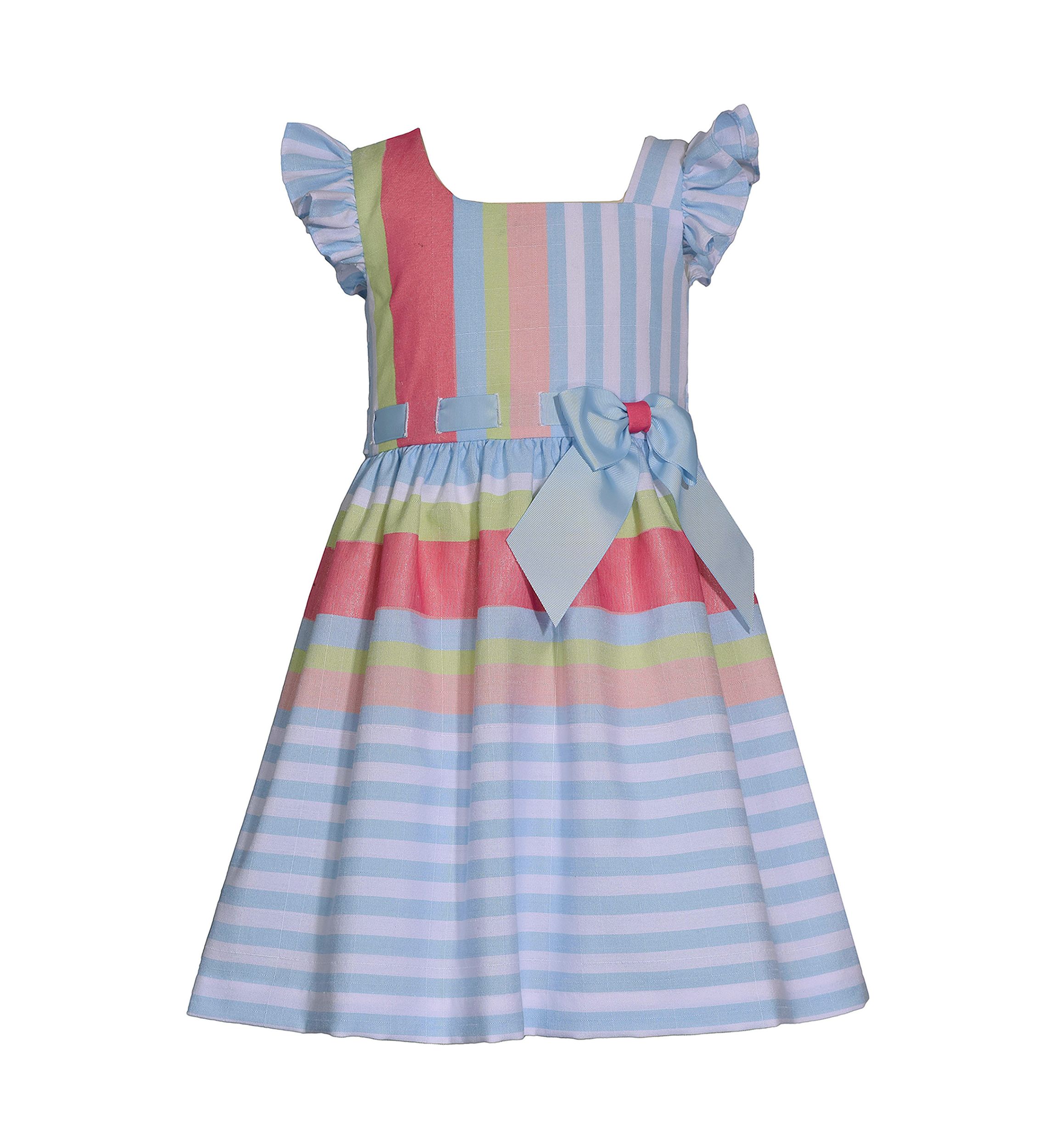 Girls 4-6x Stripe Linen Pull Through Dress