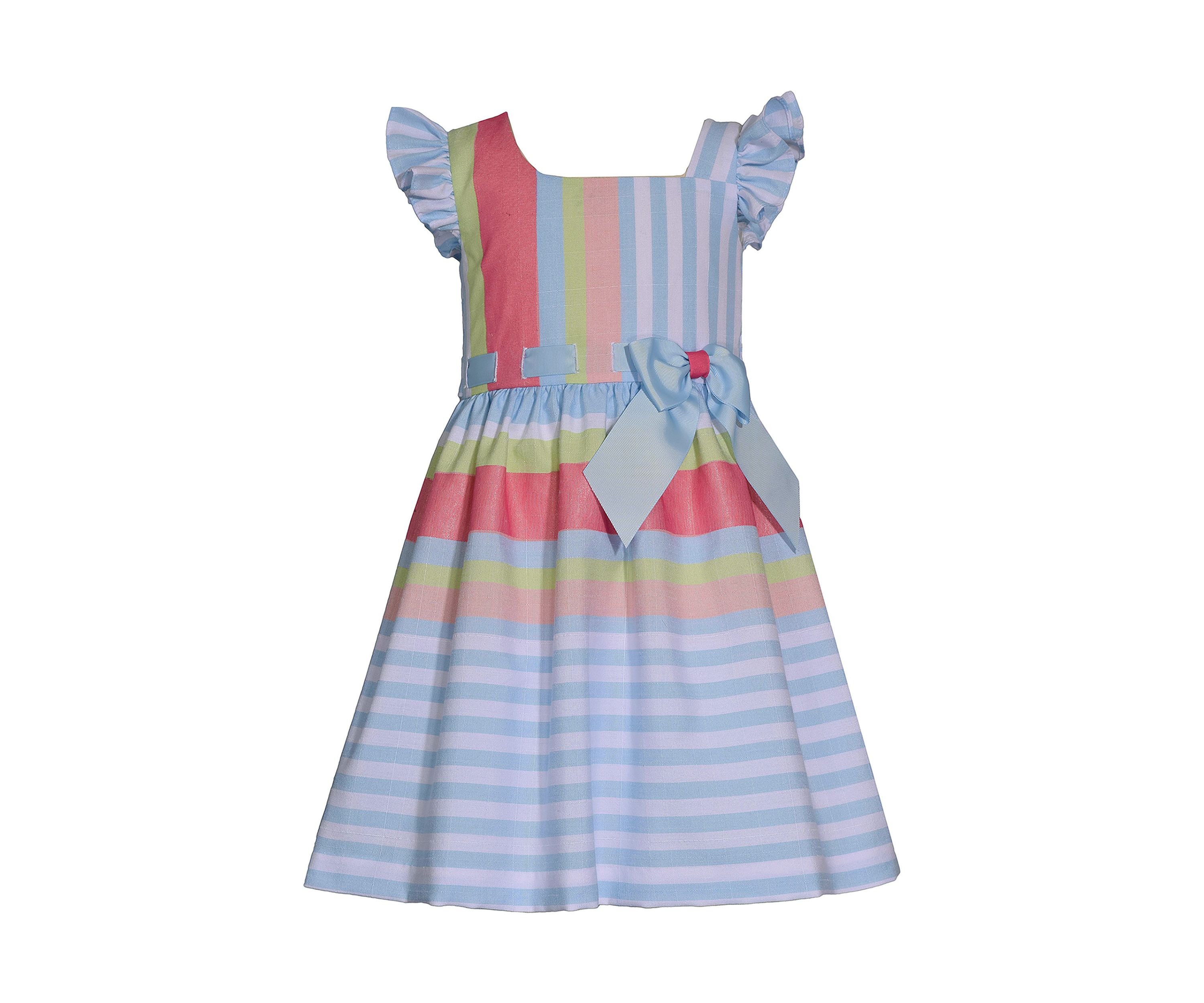 Girls 4-6x Stripe Linen Pull Through Dress