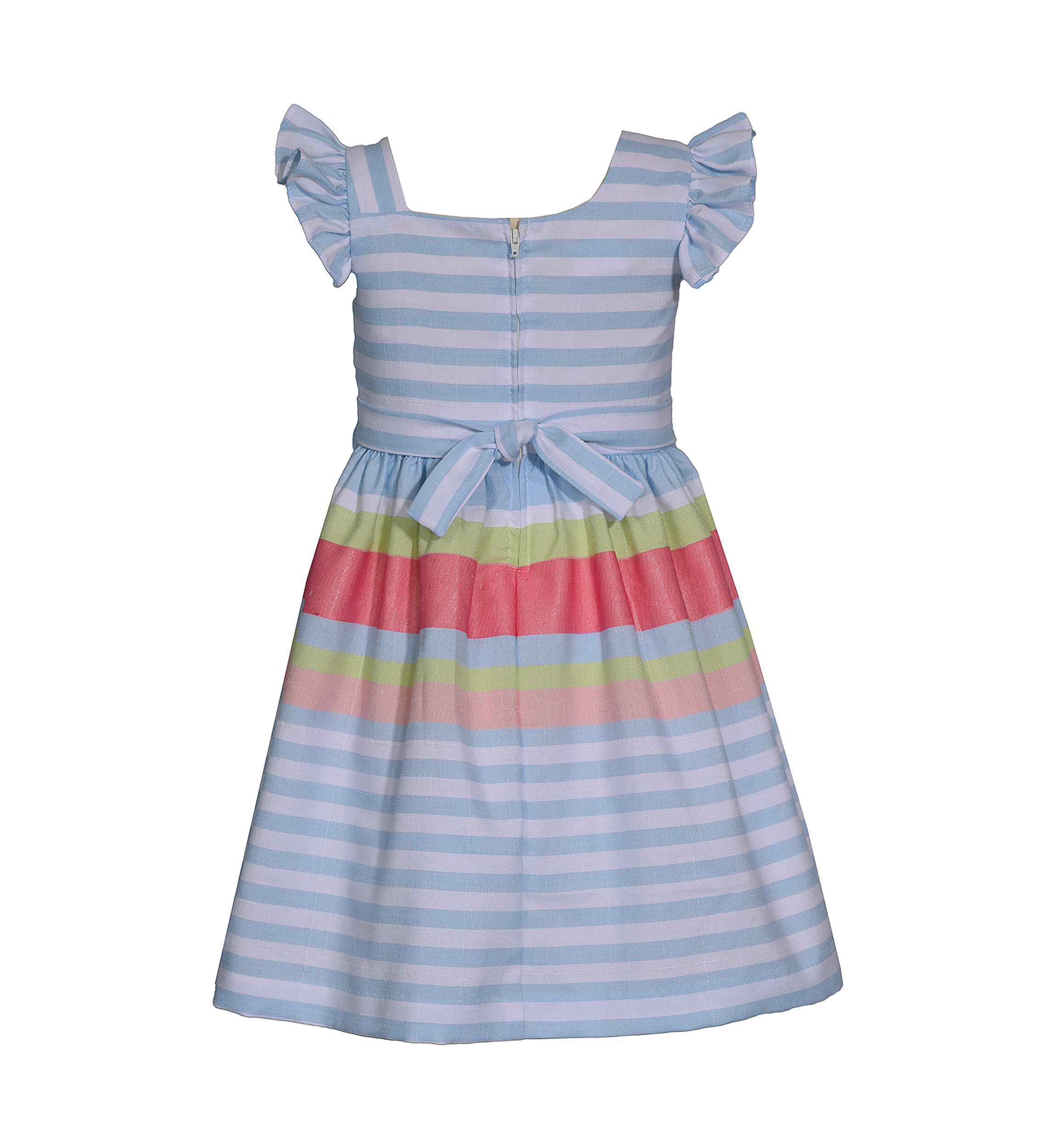 Girls 4-6x Stripe Linen Pull Through Dress