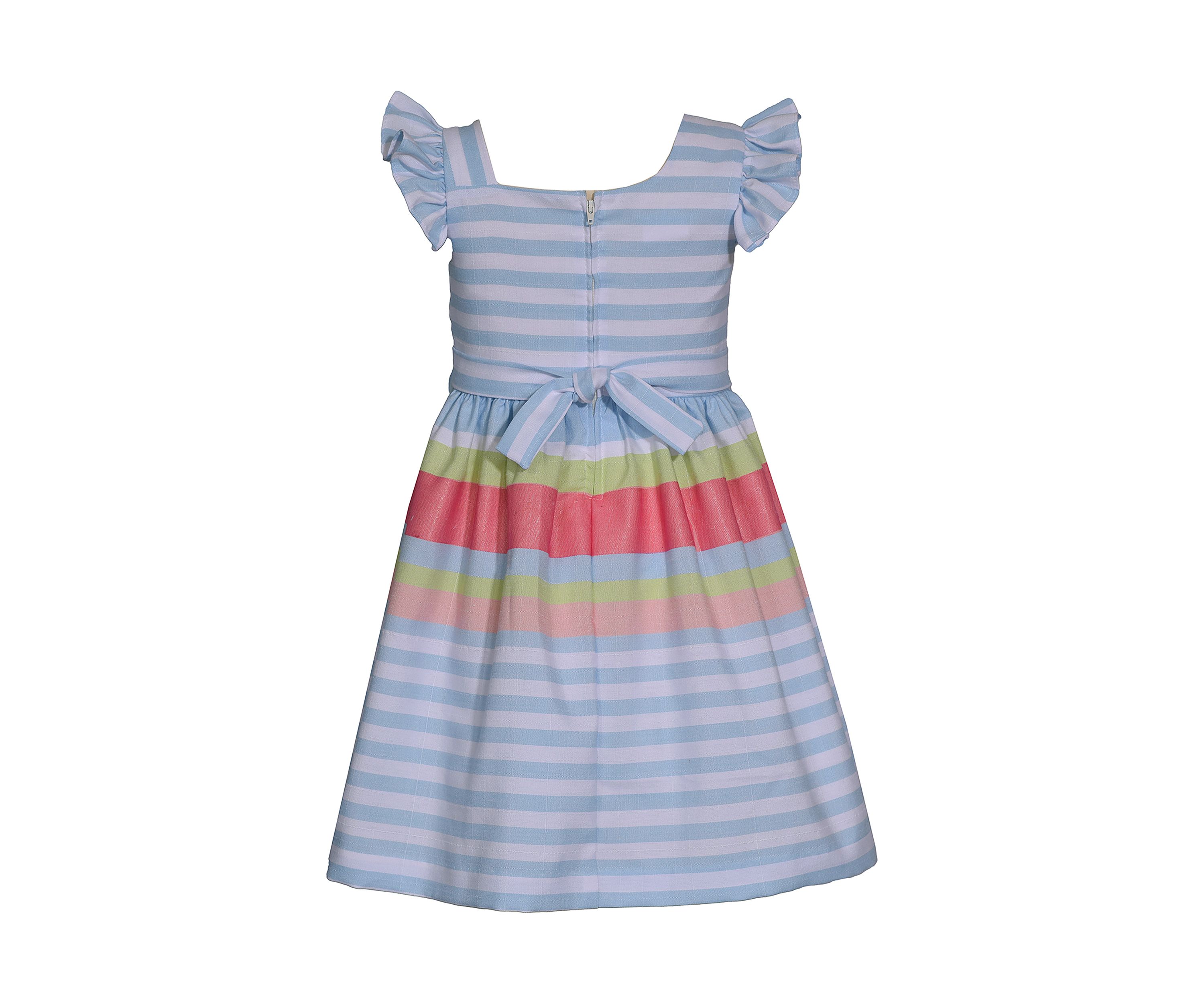 Girls 4-6x Stripe Linen Pull Through Dress