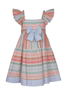 Bonnie Jean Girls 4-6x Muted Stripe Linen Dress
