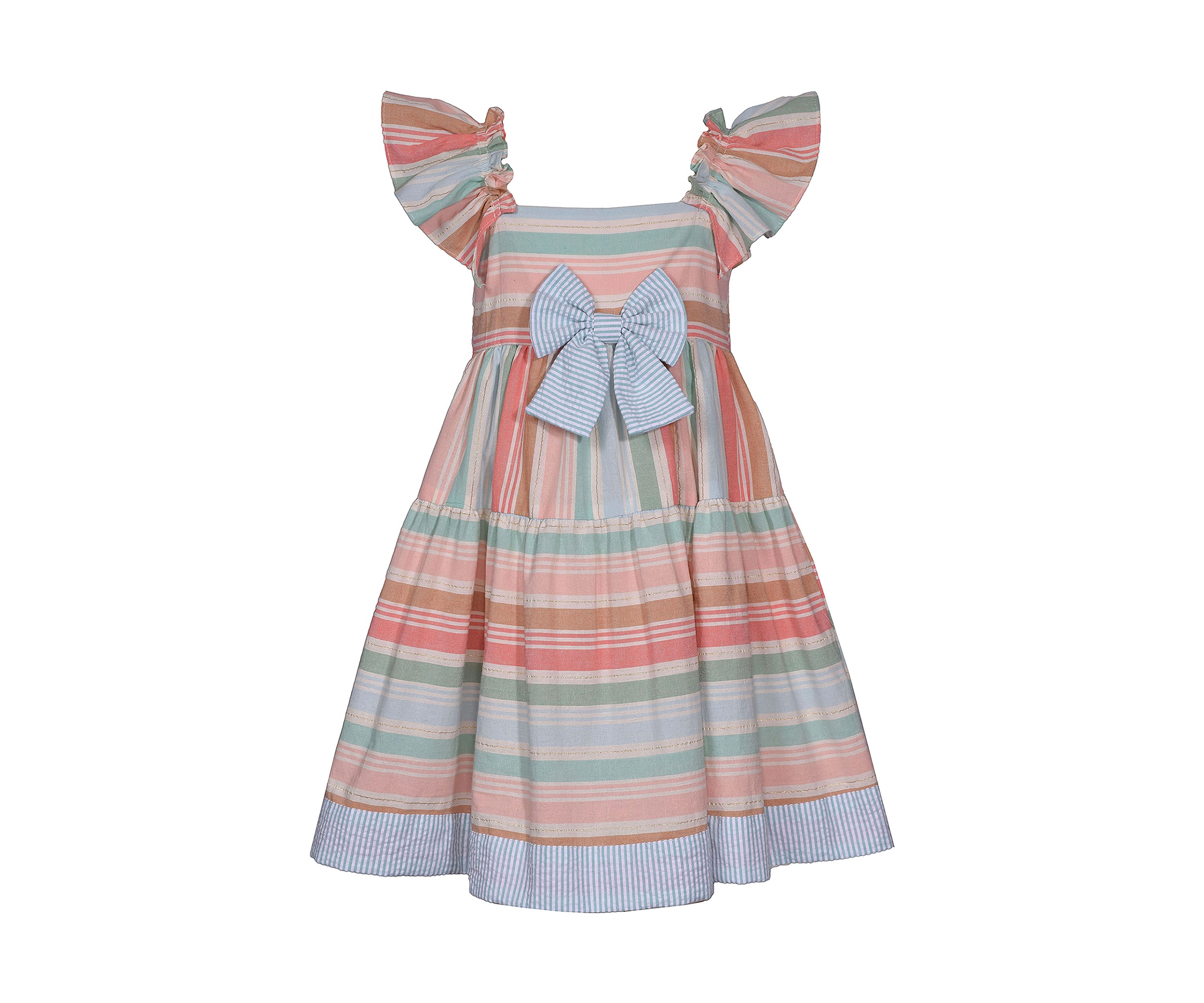Girls 4-6x Muted Stripe Linen Dress