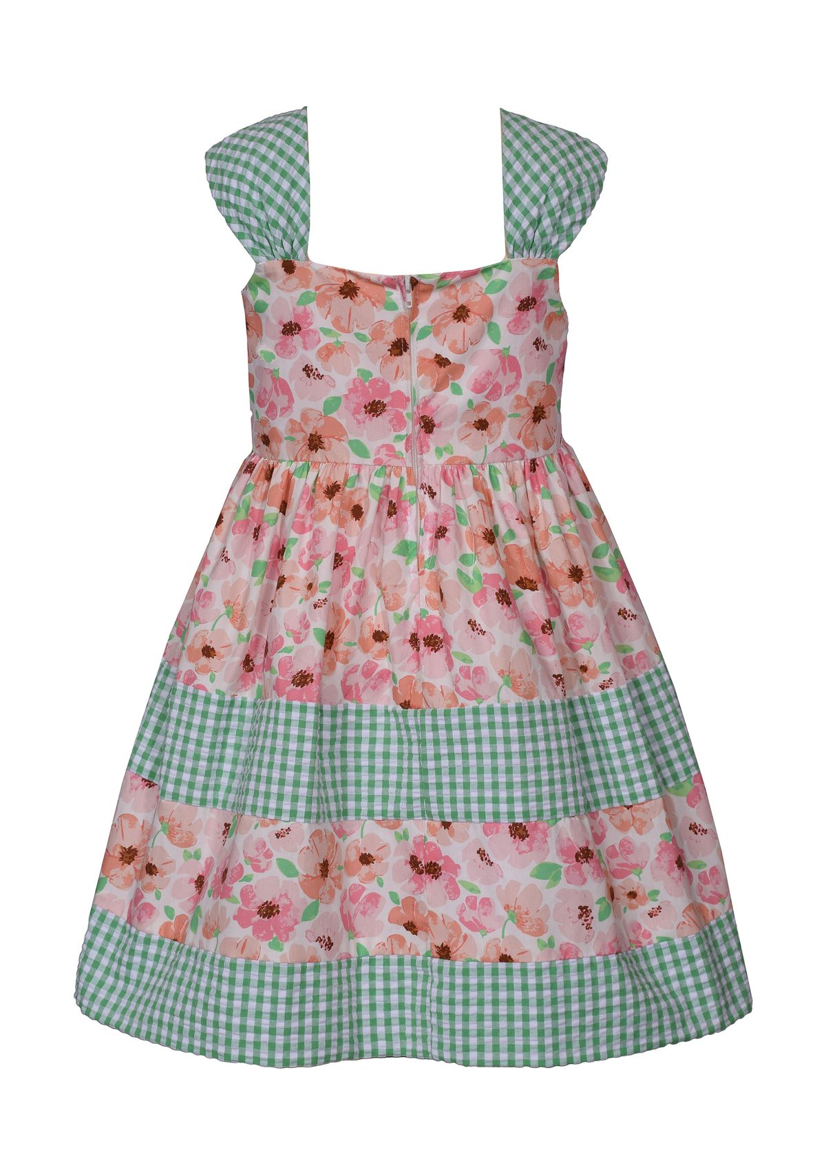 Girls 4-6x Floral Check Mix Printed Dress