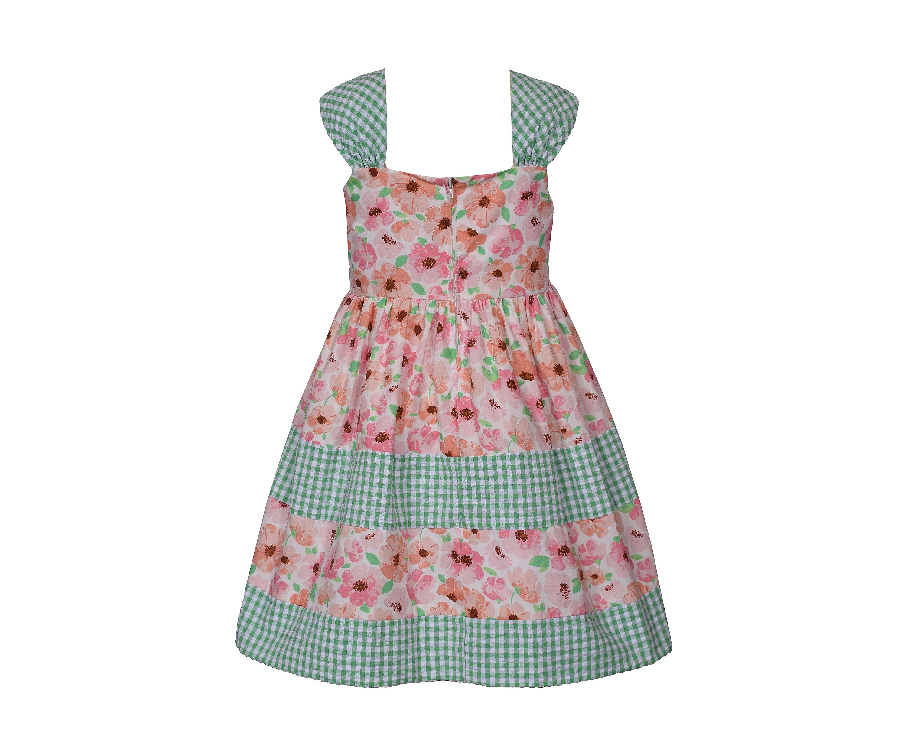 Girls 4-6x Floral Check Mix Printed Dress