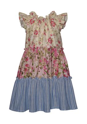 Bonnie Jean Girls 4-6 Mixed Floral Tiered Dress