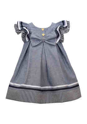 Bonnie Jean Dress Short Slv Blk Silver Blue Half Size 12.5-14.5-16.5-18.5 #10242