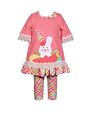 Bonnie Jean Girls Easter Bunny Carrot Outfit Set Capri 3M 6M 12M 18M 2T 4 5 6 