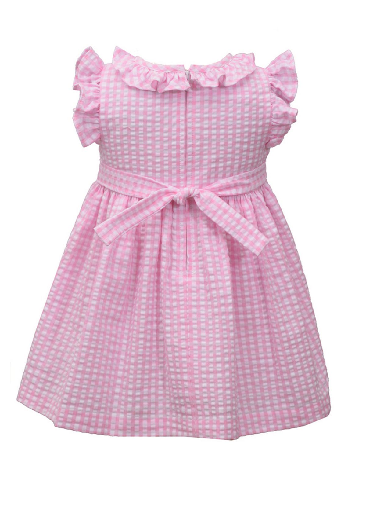 Girls 4-6x Flutter Sleeve Gingham Smocked Dress