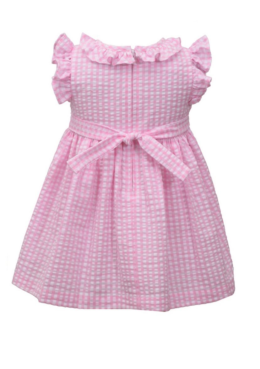 Girls 4-6x Flutter Sleeve Gingham Smocked Dress