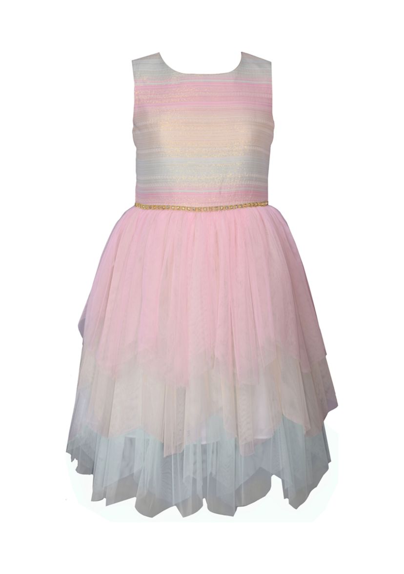 Girls 7-16 Sleeveless Rainbow Mesh Dress
