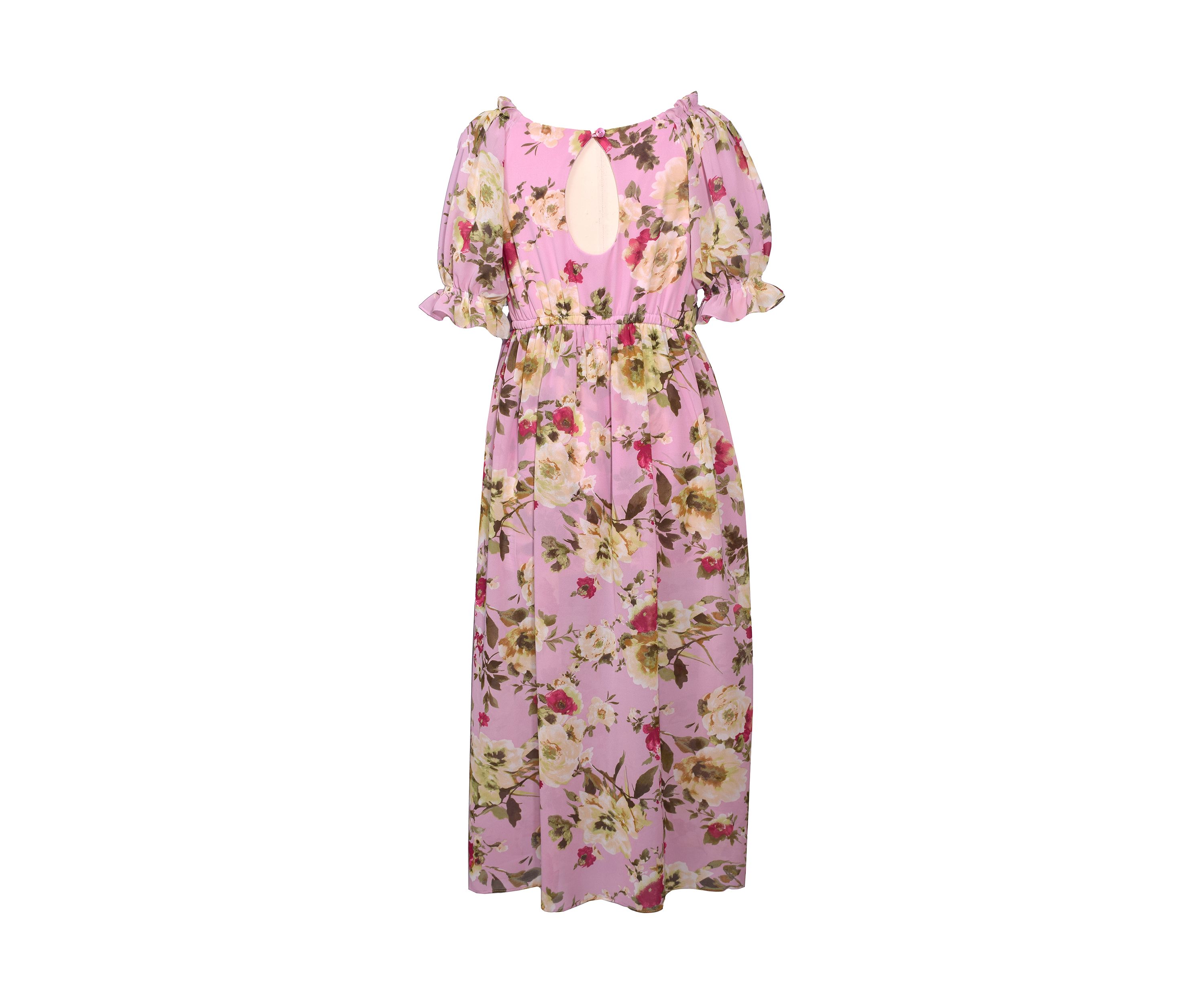 Girls 7-16 Floral Printed Walkthrough Dress