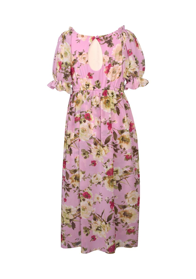 Girls 7-16 Floral Printed Walkthrough Dress