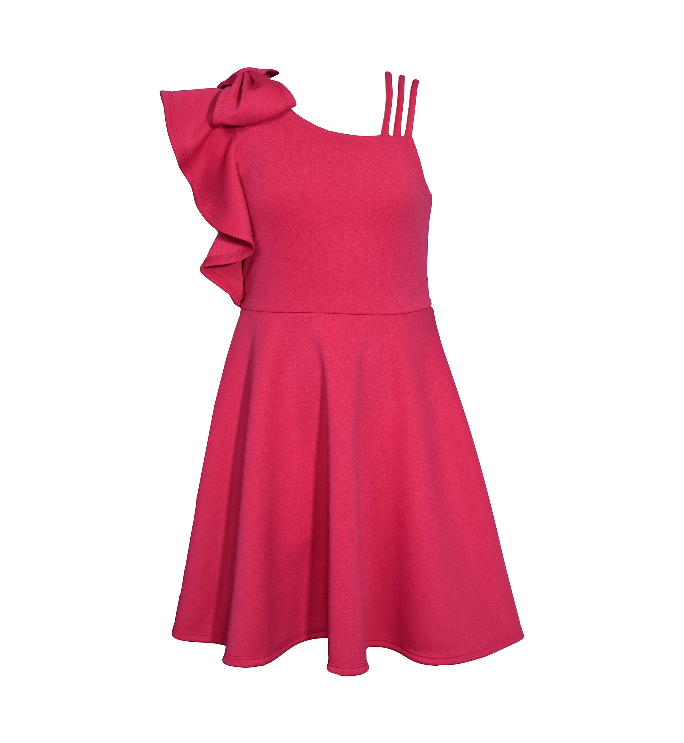 Girls 7-16 One Shoulder Scuba Dress