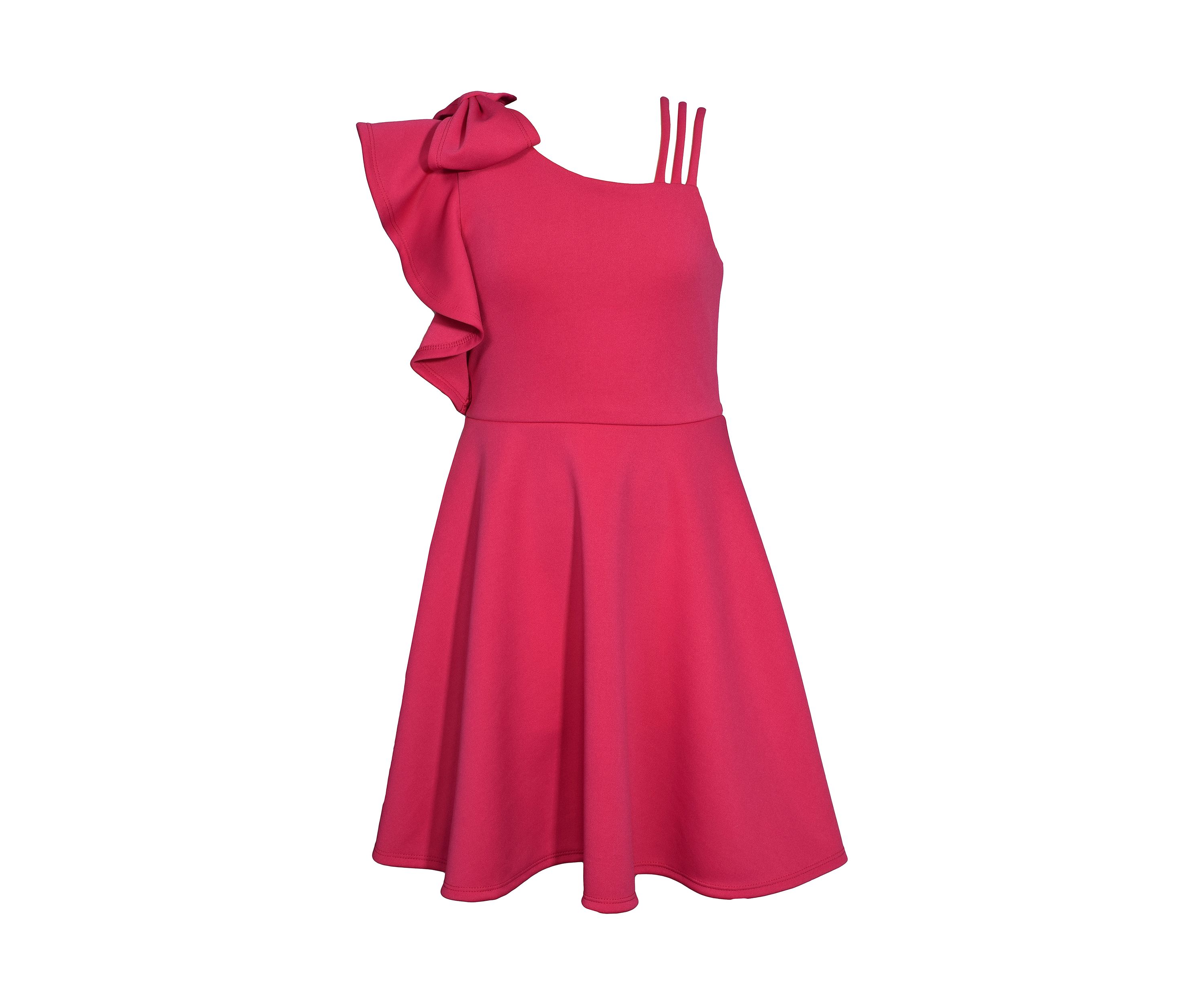 Girls 7-16 One Shoulder Scuba Dress