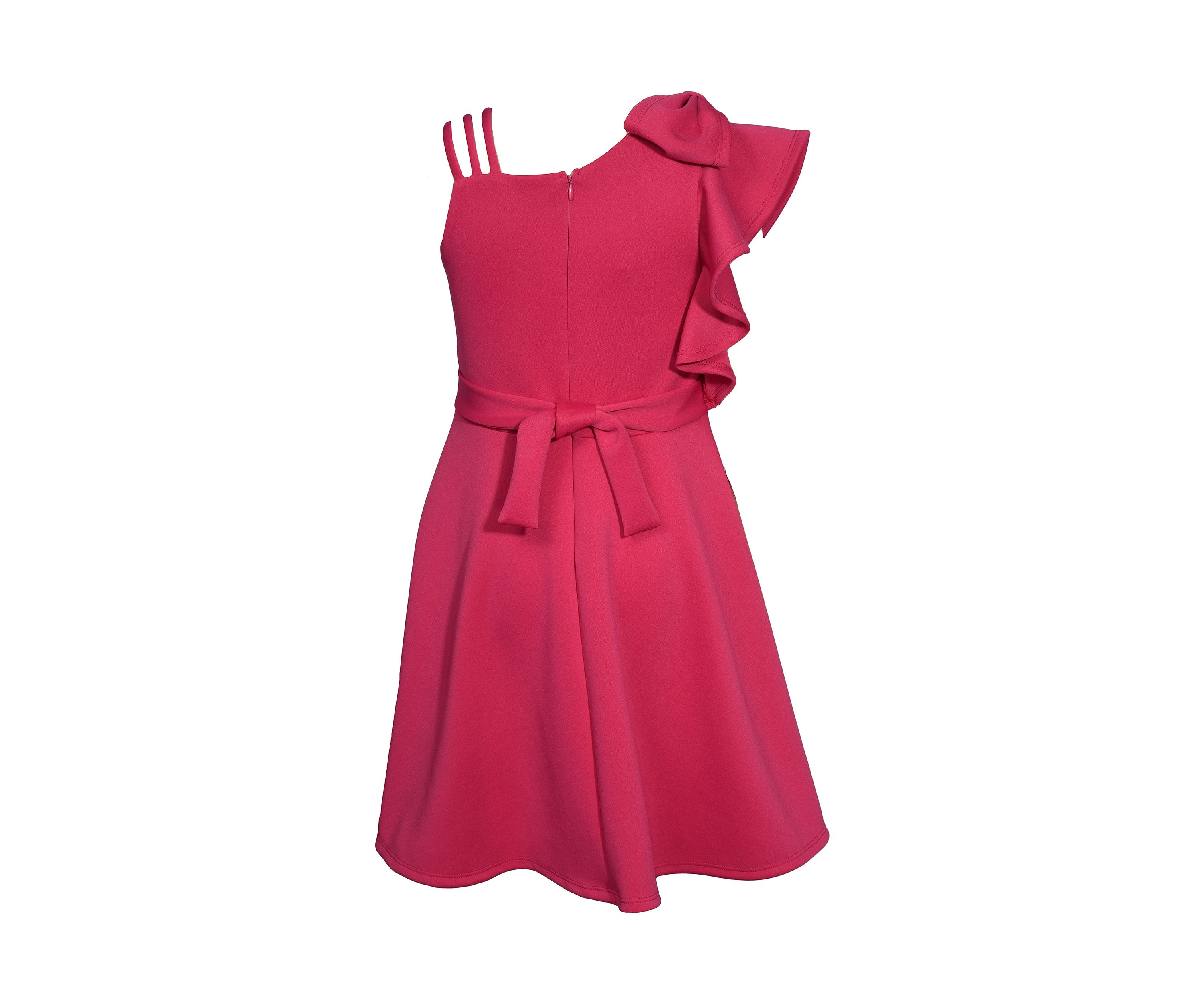 Girls 7-16 One Shoulder Scuba Dress