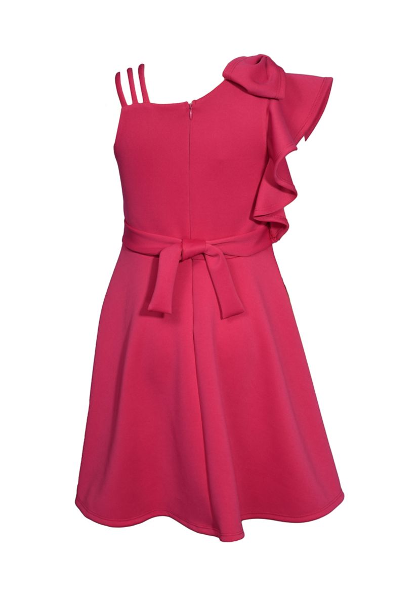 Girls 7-16 One Shoulder Scuba Dress
