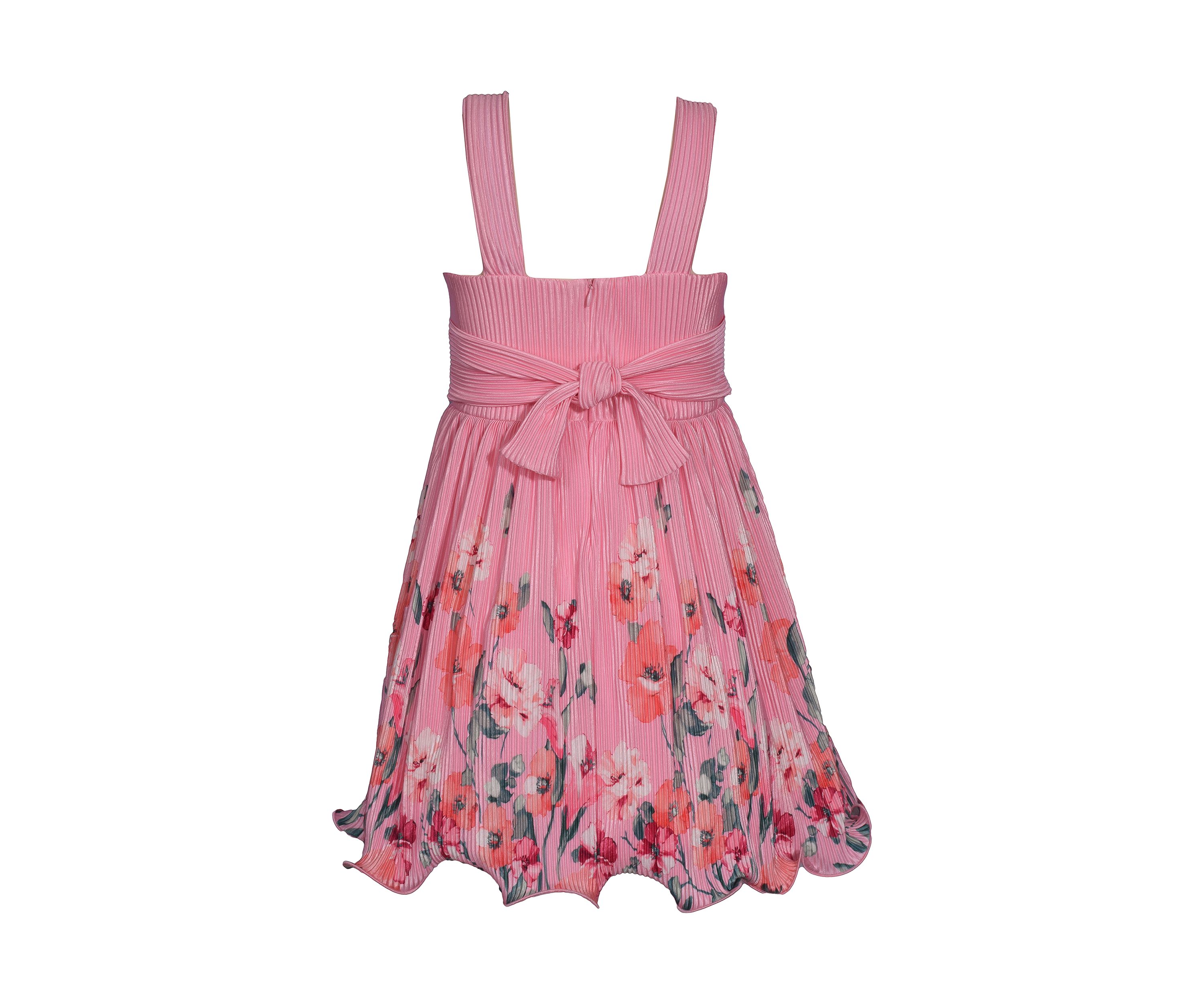Girls 7-16 Floral Border Wire Hem Dress