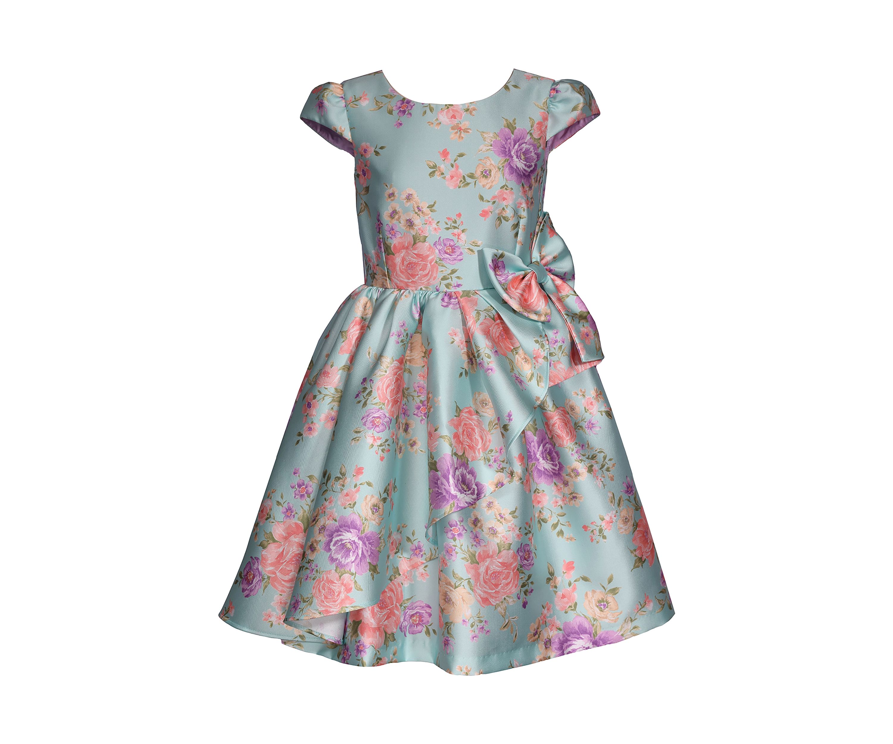 Girls 7-16 Floral Printed Mikado Dress
