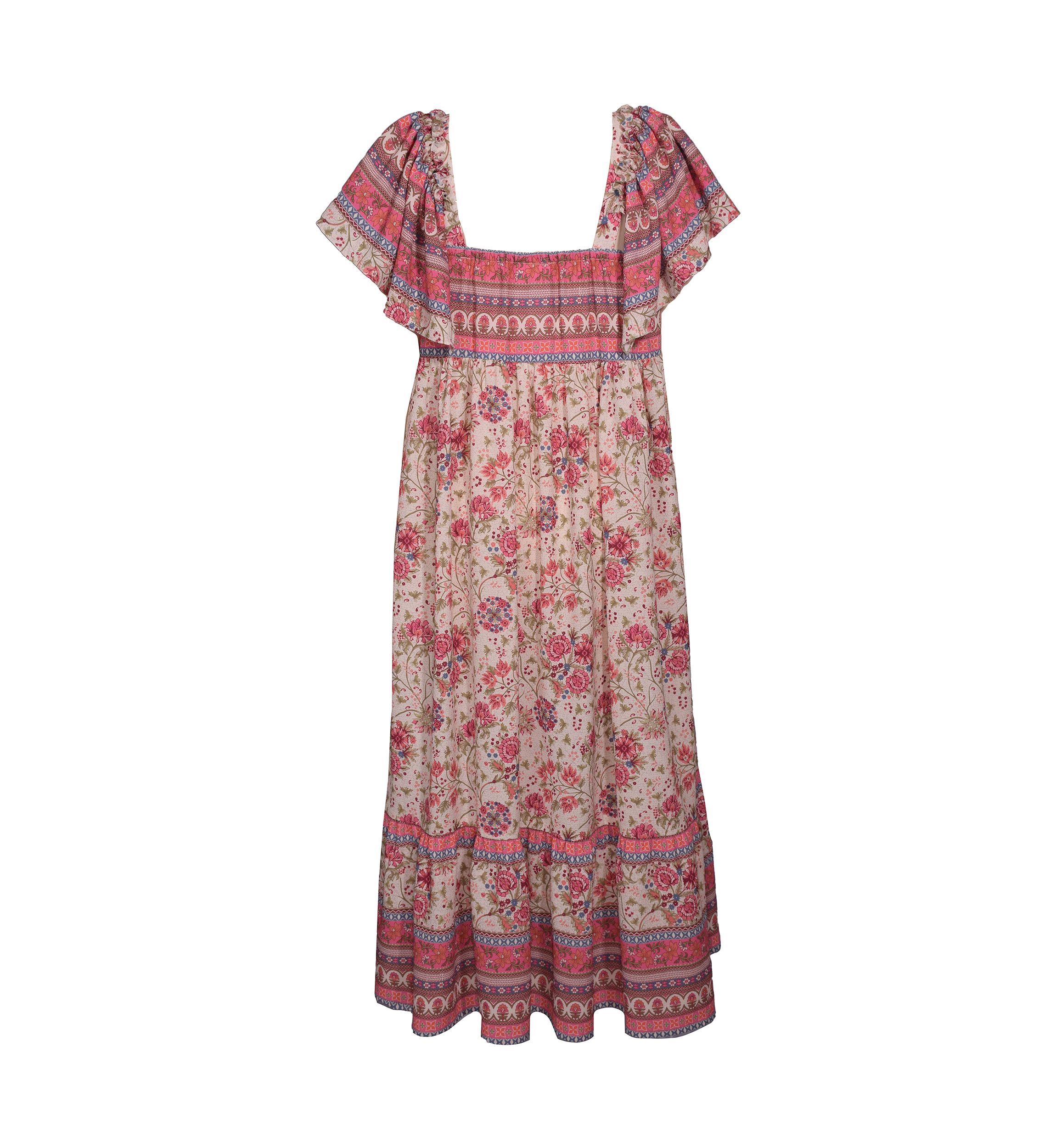 Girls 7-16 Floral Border Printed Dress