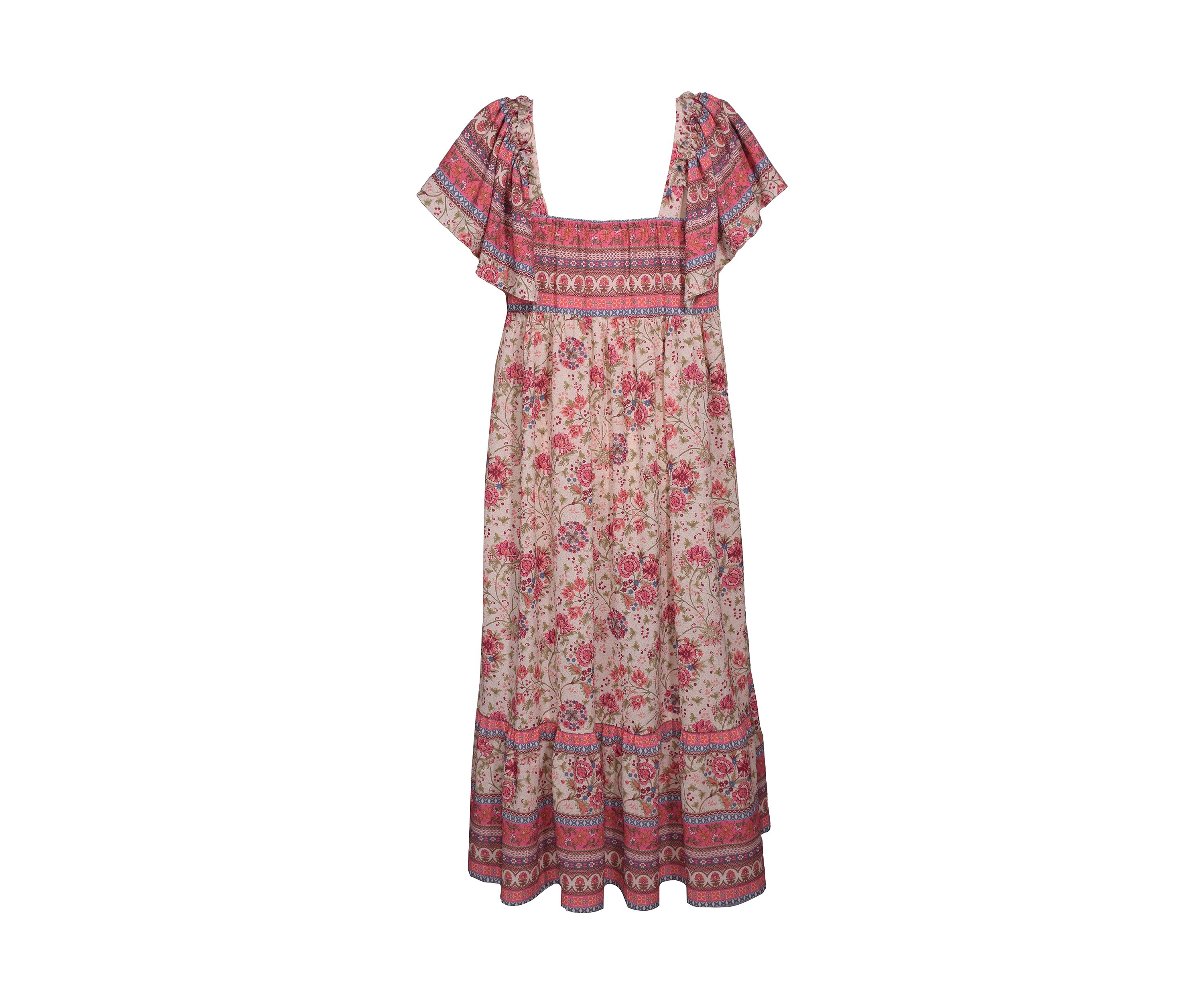 Girls 7-16 Floral Border Printed Dress