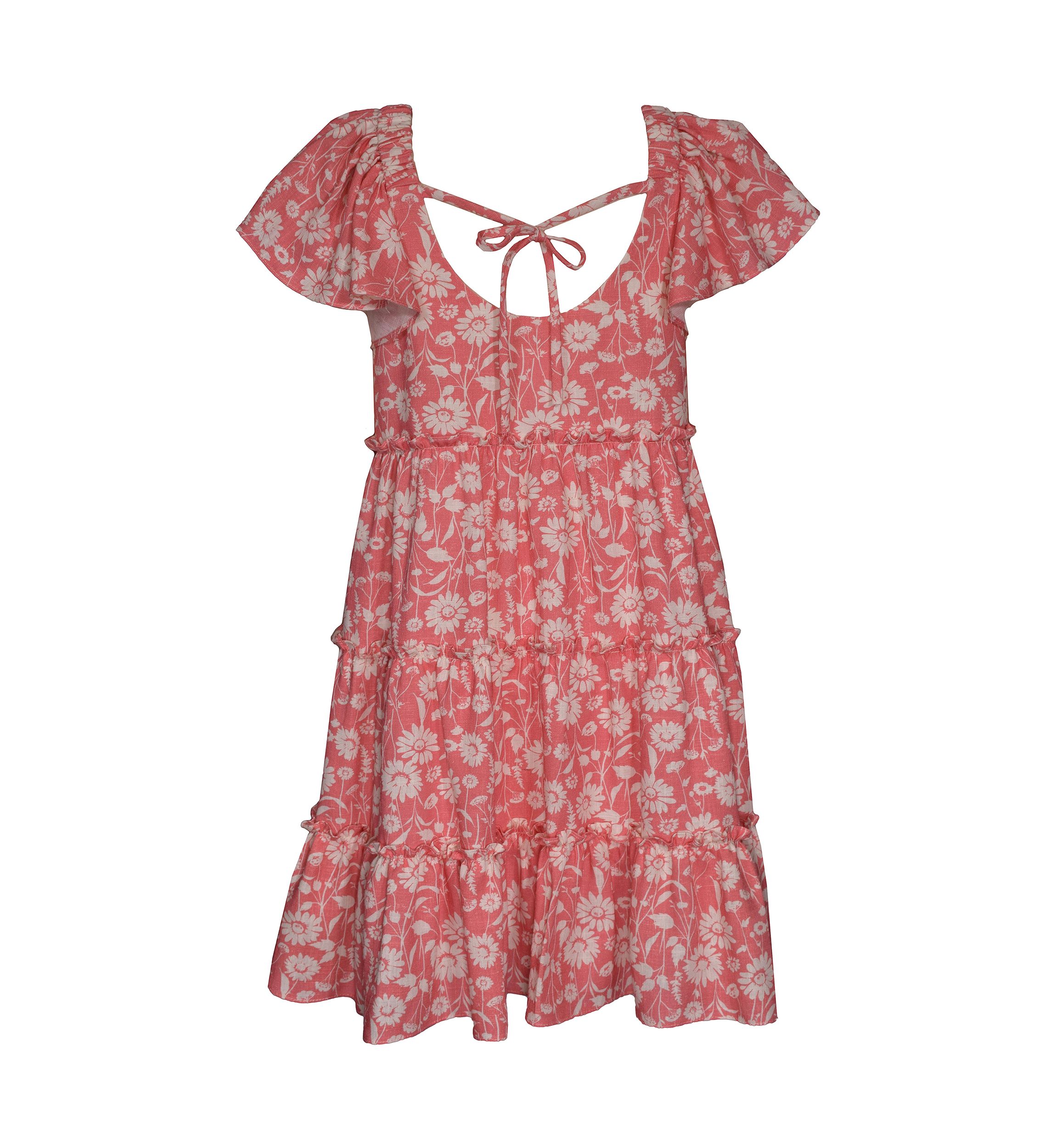 Girls 7-16 Floral Printed Tiered Dress
