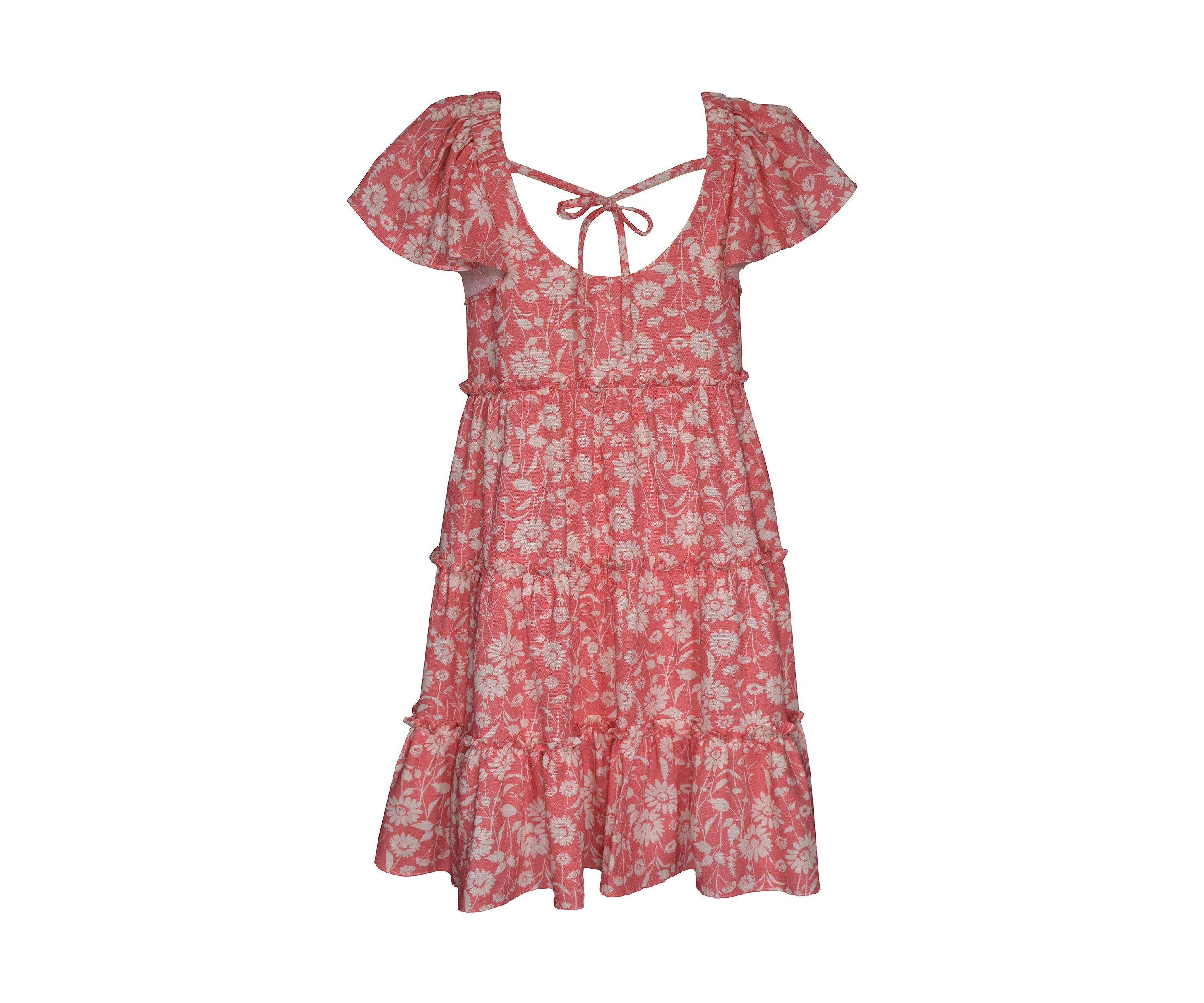 Girls 7-16 Floral Printed Tiered Dress