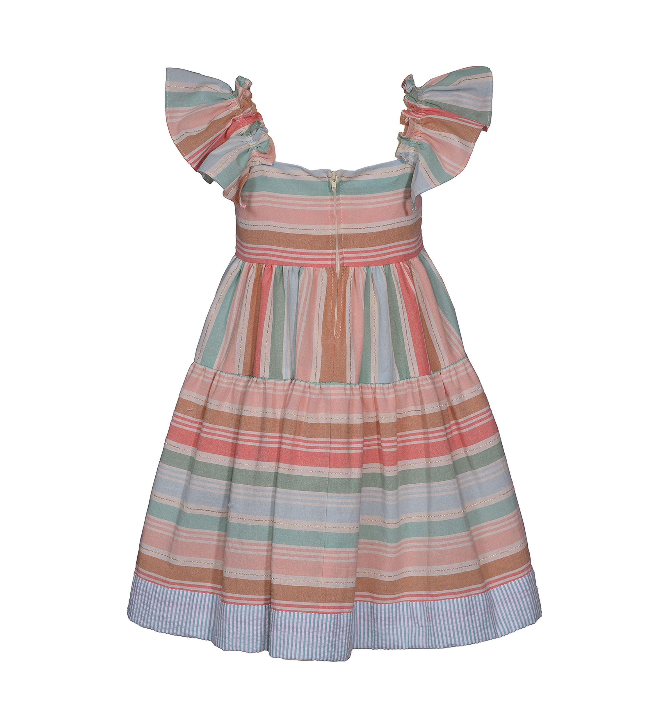 Girls 7-16 Muted Stripe Linen Dress