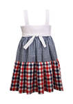 Girls 4-6x Bow Shoulder Americana Dress 