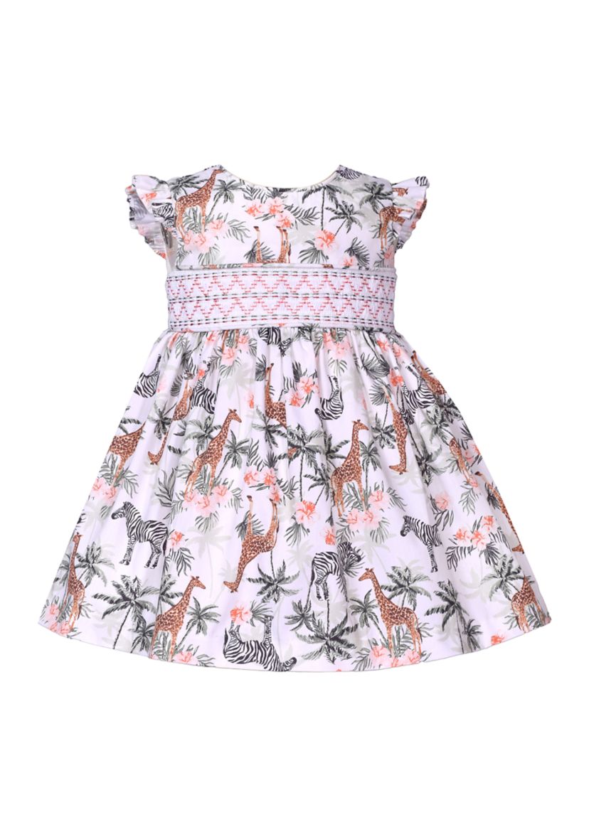 Girls 4-6x Jungle Printed Smocked Dress