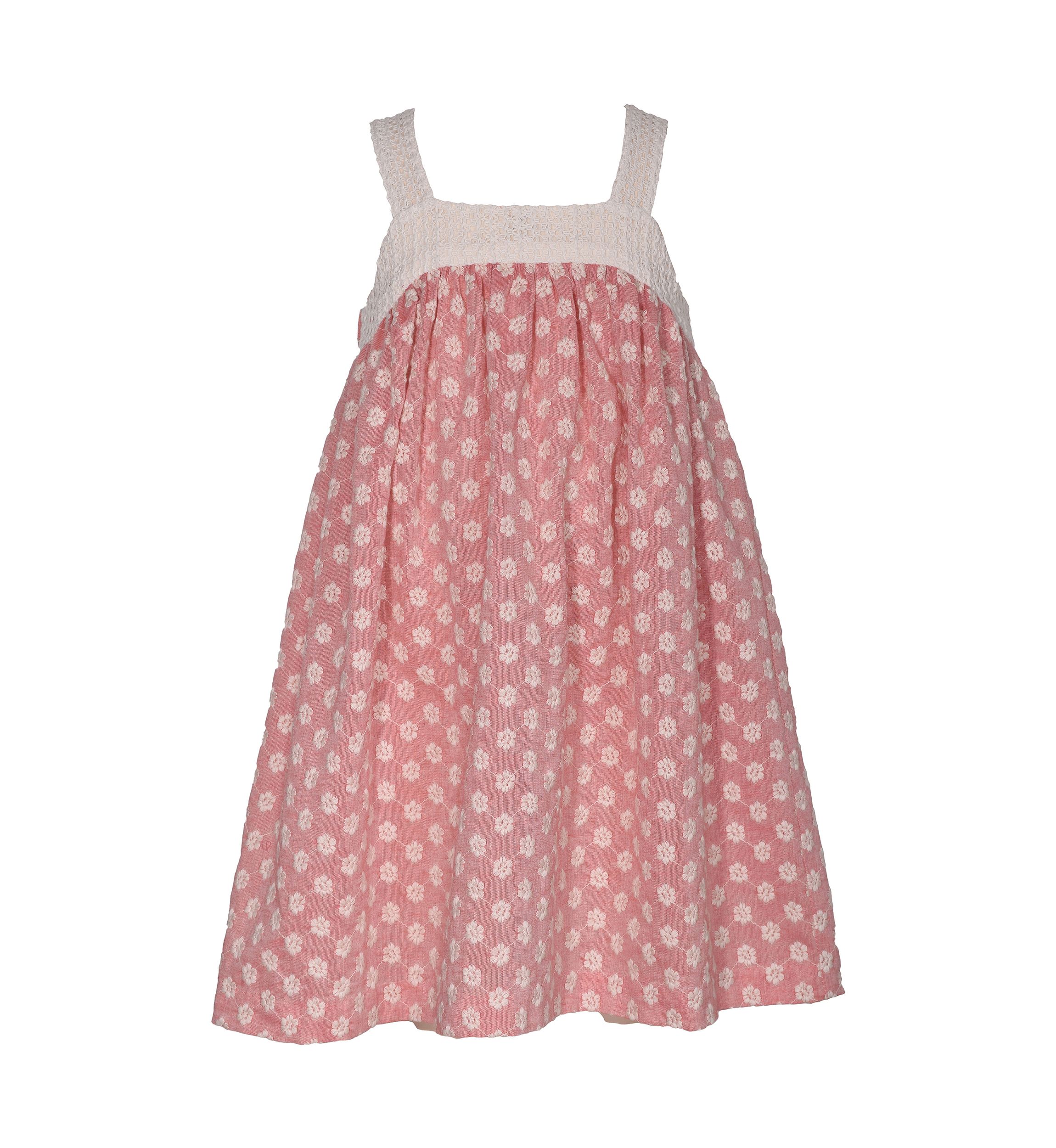 Girls 4-6x Crochet Trim Textured Float Dress