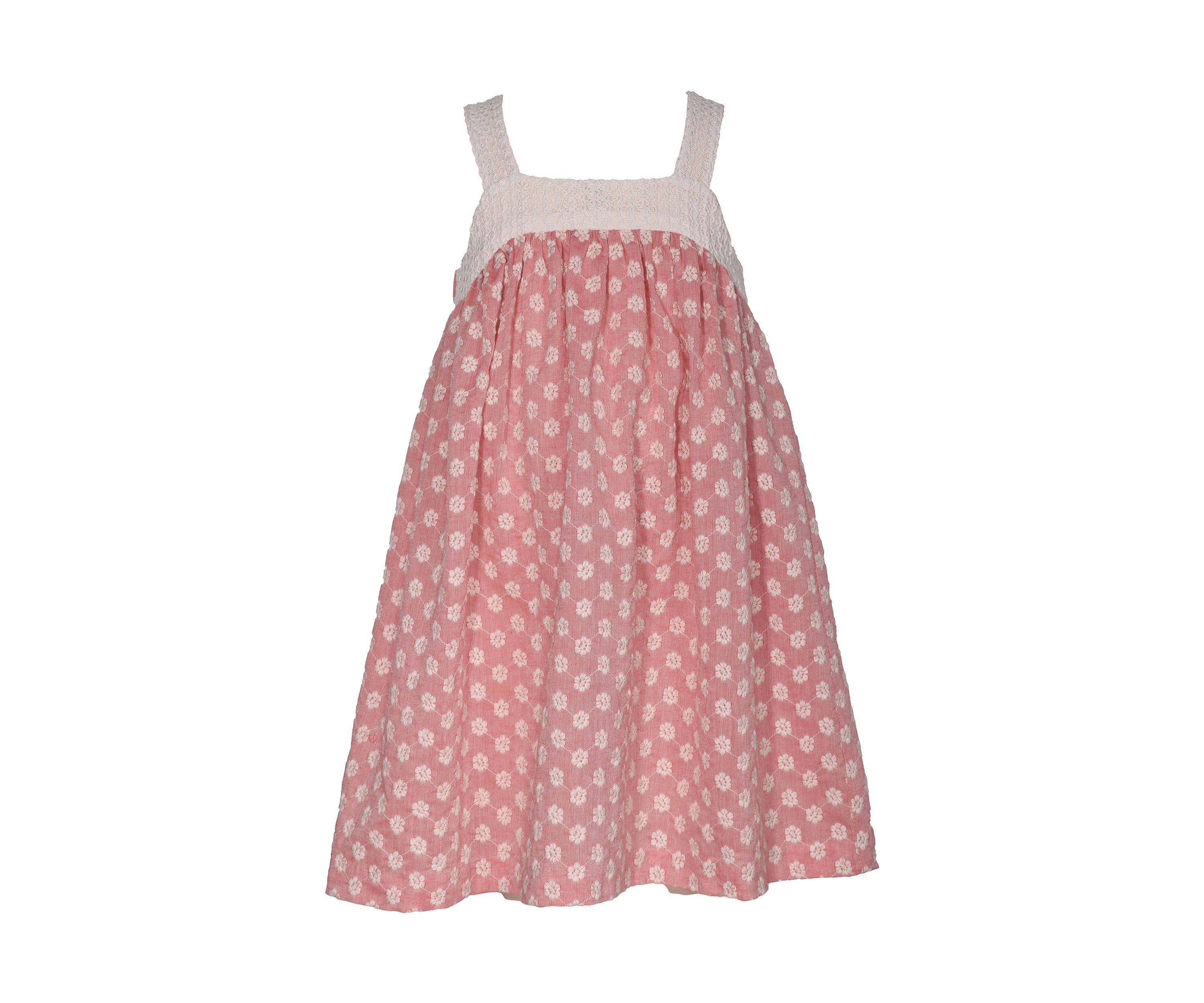 Girls 4-6x Crochet Trim Textured Float Dress