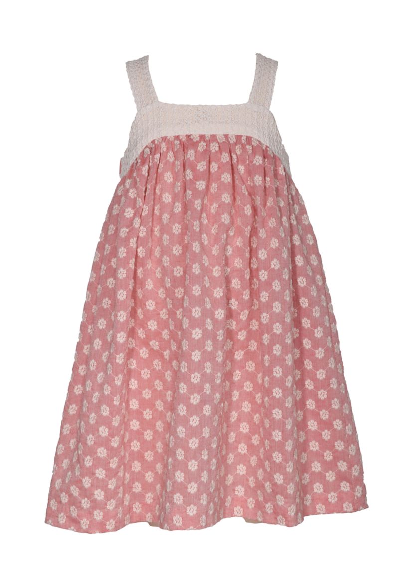 Girls 4-6x Crochet Trim Textured Float Dress