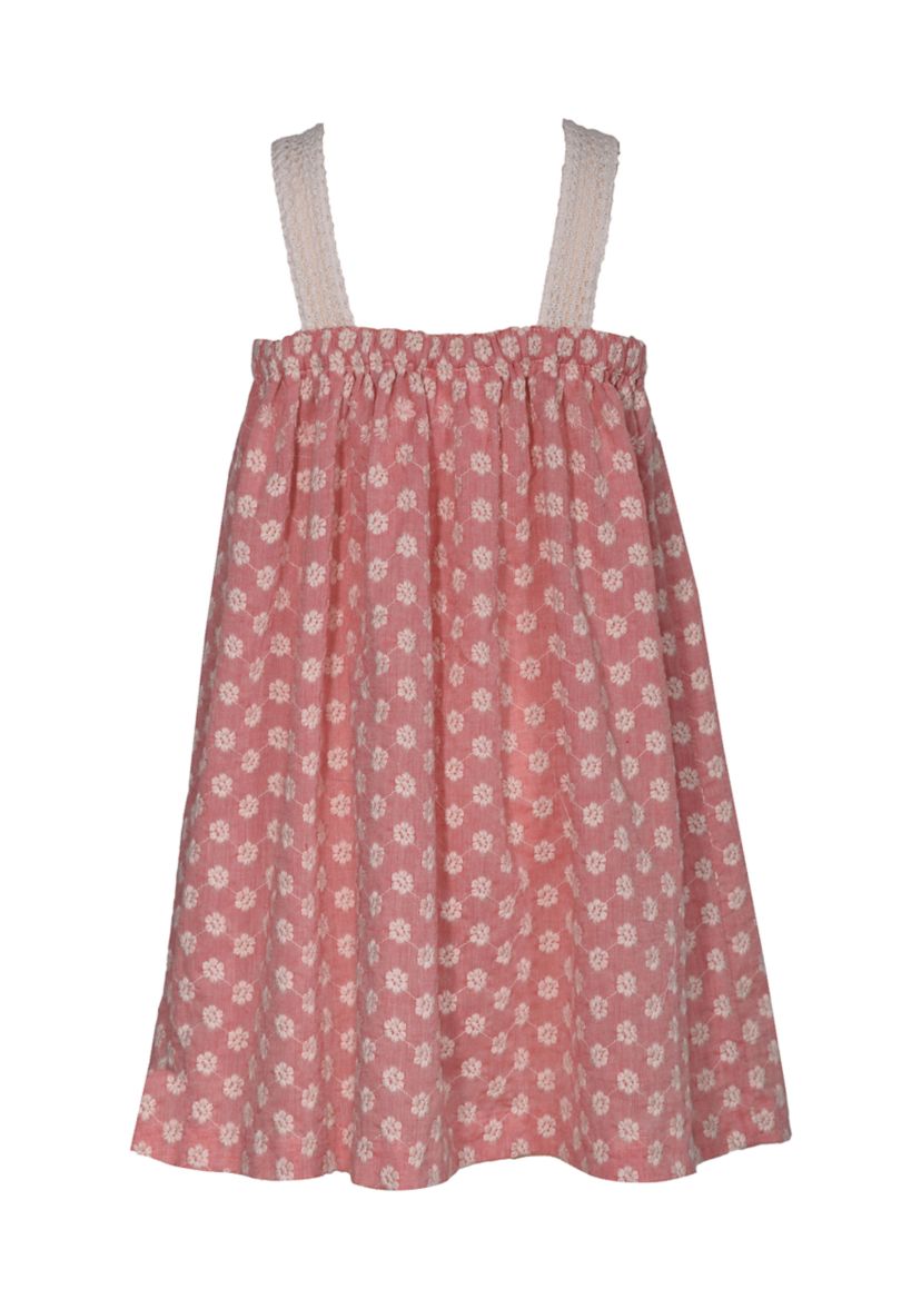 Girls 4-6x Crochet Trim Textured Float Dress