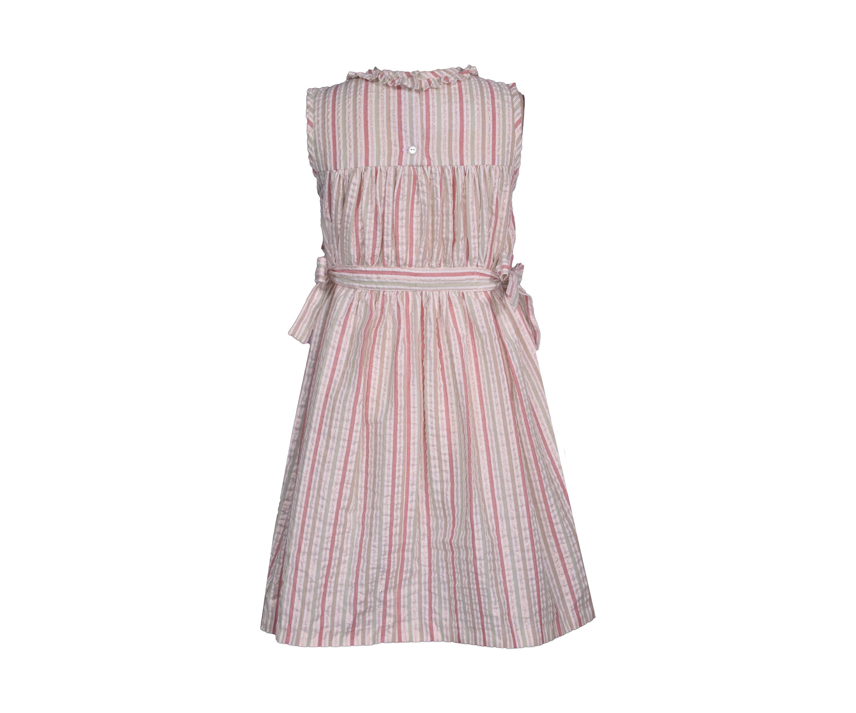 Girls 4-6x Seersucker Smocked Bodice Dress with Tie Sides
